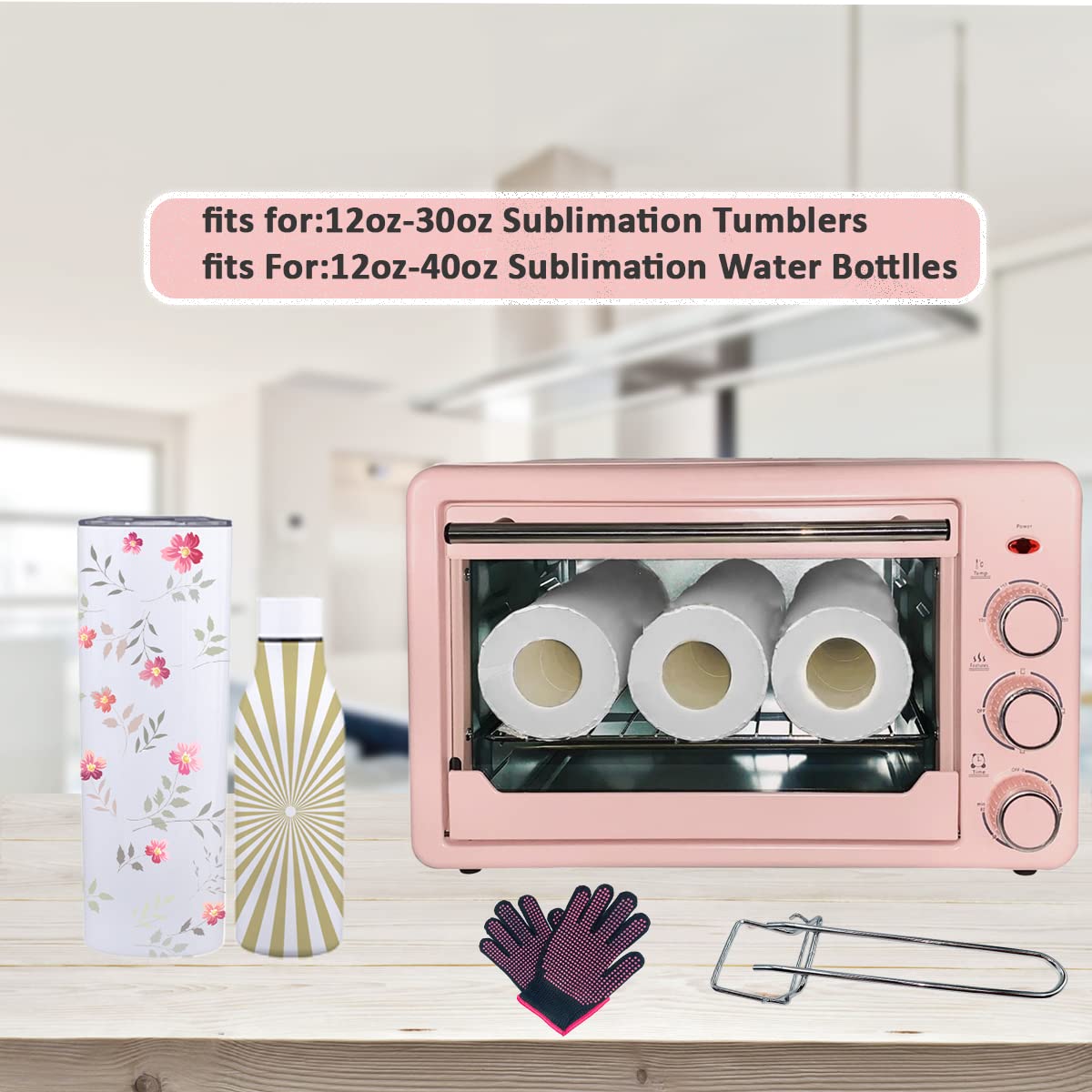 1500W 22L 110V Convection Sublimation Oven with Heat Tape & Gloves - Perfect for Bulk Sublimation Printing on Mugs, Tumblers, Water Bottles & Cups - Ideal for Home Business & DIY Craft Projects