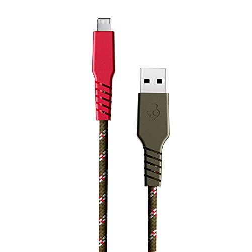 Skullcandy Line+ Braided Lightning Cable 6ft - 12W Fast Charging USB A to Lightning Cable for iPhone | Durable & Tangle-Free Charging Cord for Home, Office, Travel