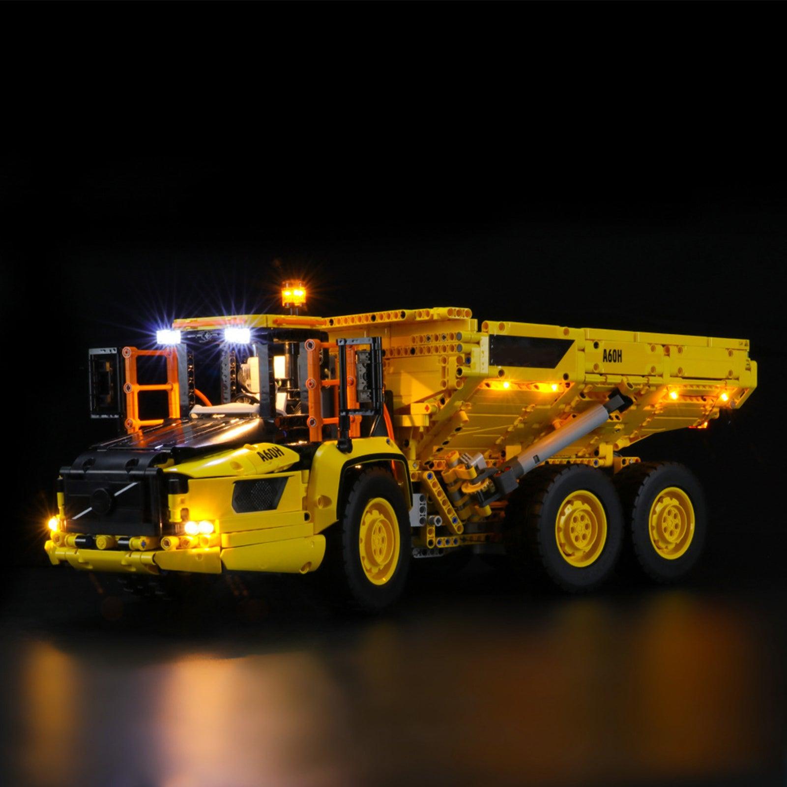 LEGO Technic Volvo Articulated Hauler 6x6 Light Kit - Compatible with Set 42114 - Enhance Your Model with Realistic LED Lighting for Night Displays & Showcases
