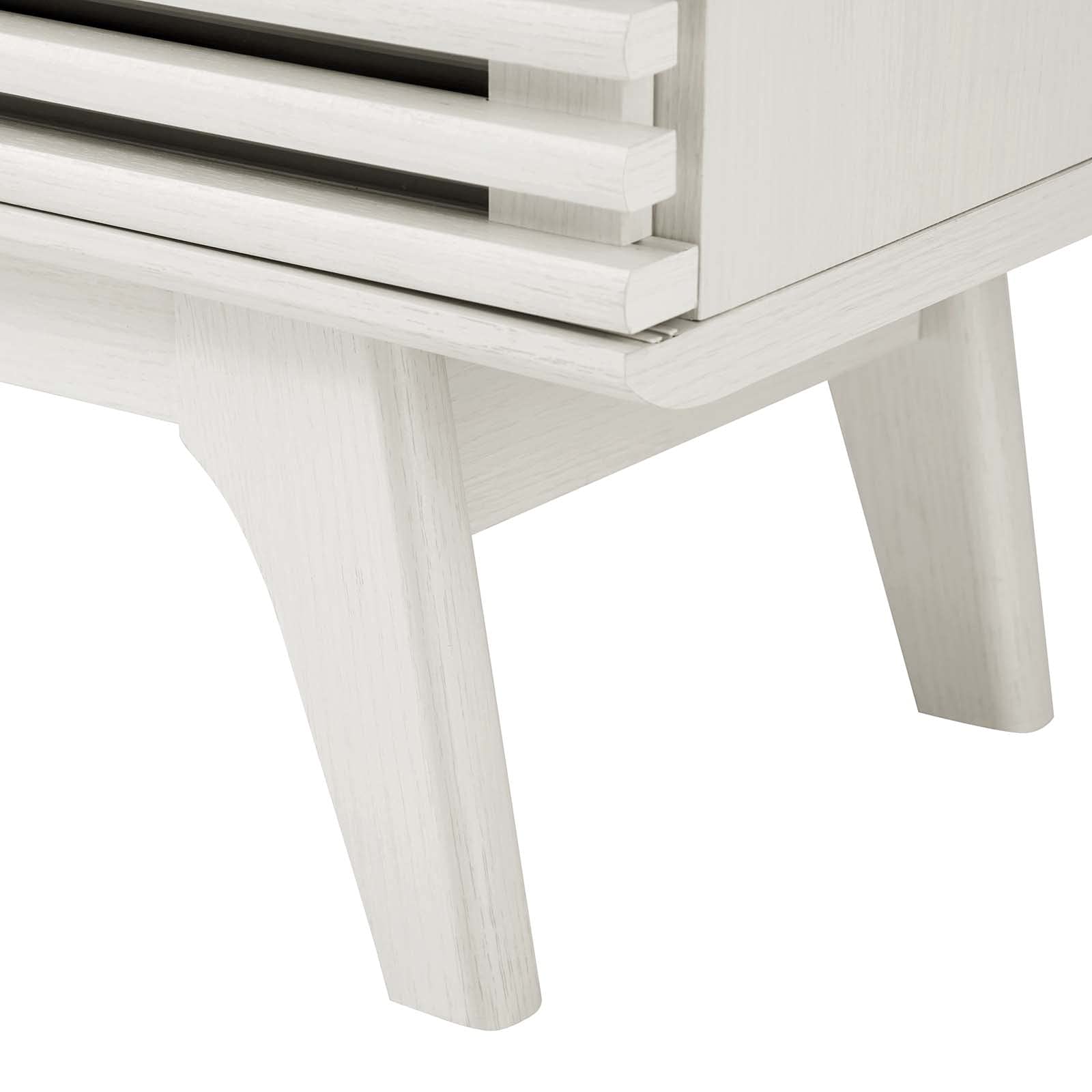 Modern White Wood TV Stand Console Table - Contemporary Media Entertainment Center for Living Room, Lounge, Hotel Lobby & Hospitality Spaces