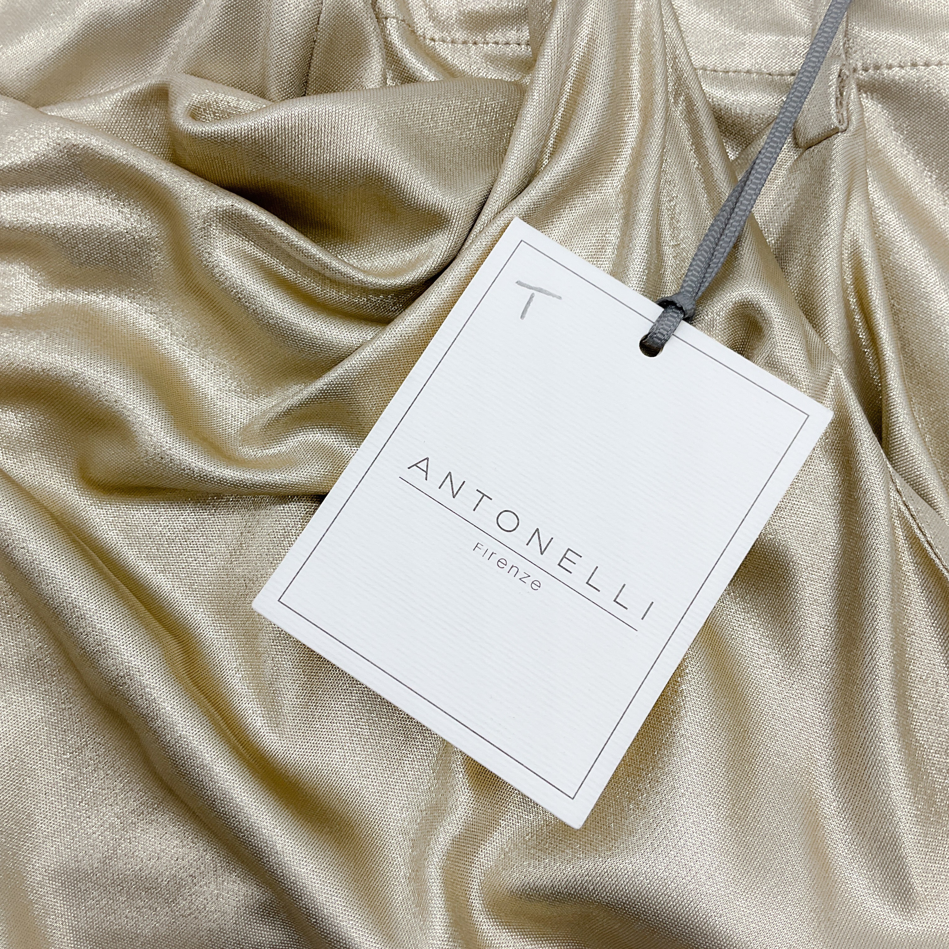 Antonelli Gold Metallic Tank Top and Skirt Set for Women - Elegant Two Piece Outfit for Party, Date Night & Special Occasions
