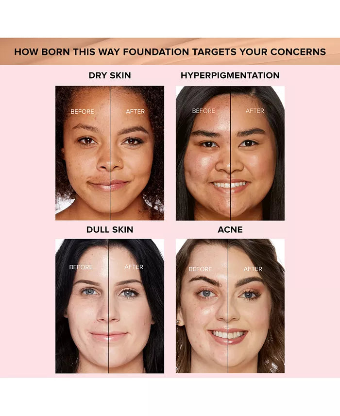 Too Faced Born This Way Flawless Coverage Natural Finish Foundation - Light Beige | Full-Coverage Liquid Makeup for All-Day Wear, Perfect for Everyday & Special Occasions