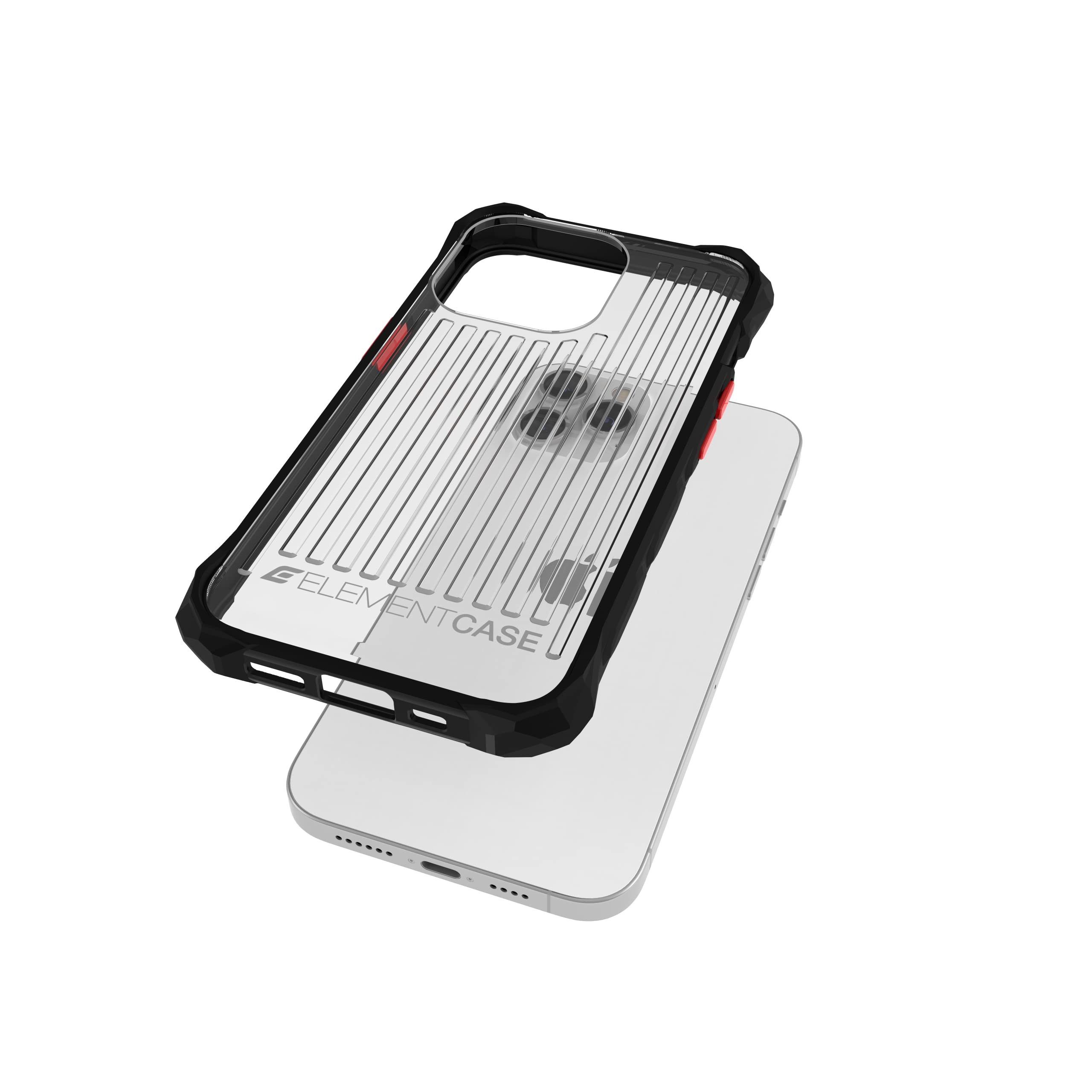 Rugged Military-Grade iPhone 13 Pro Max Case - Element Special Ops Clear/Black Protective Cover | Shockproof, Lightweight & Drop Tested | Perfect for Outdoor Adventures, Construction Work & Extreme Sports (EMT-322-250FV-02)