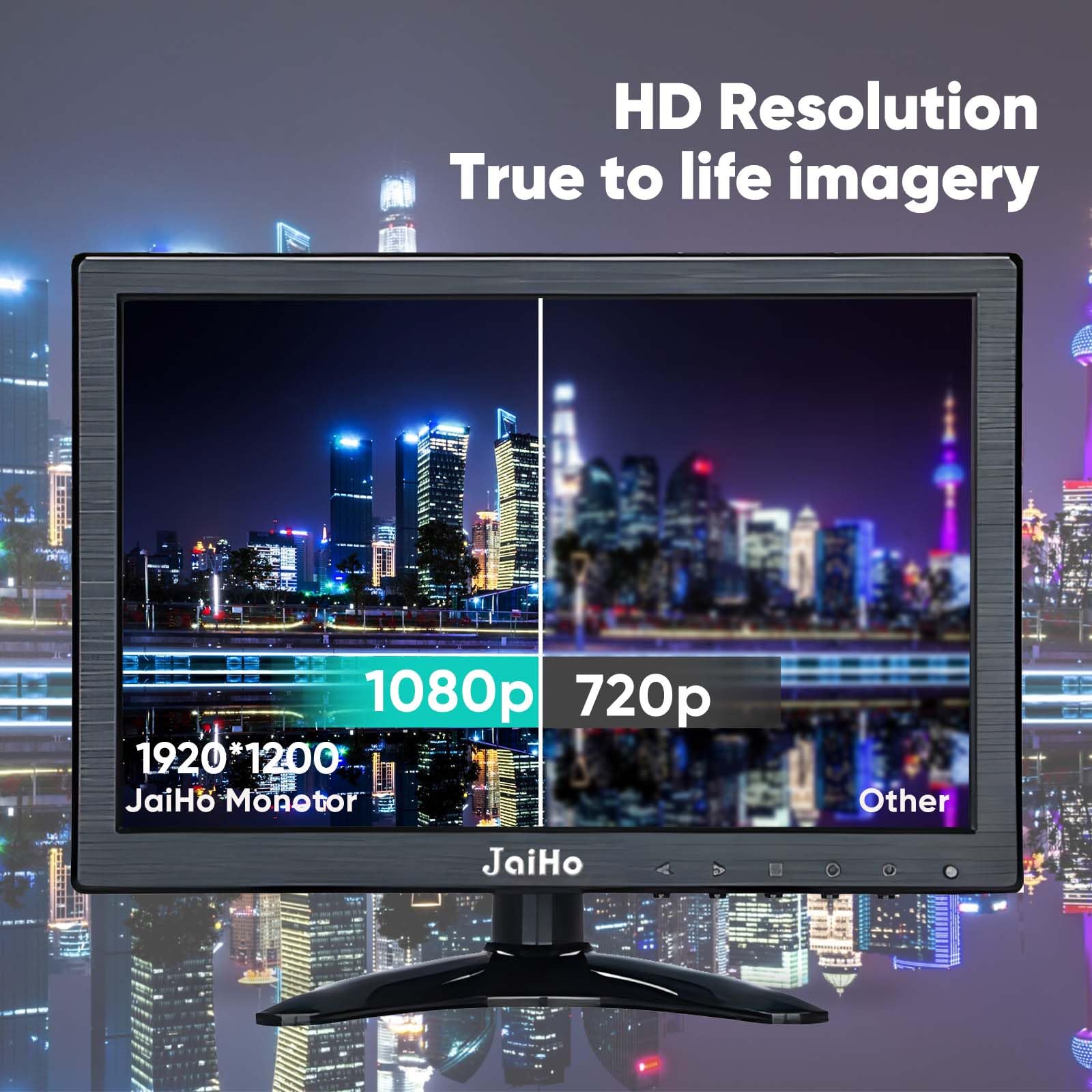 10.1 Inch IPS Monitor - 1920x1200 HD Display, 60Hz Refresh Rate, 16:10 Aspect Ratio, Built-in Speakers, HDMI Port for Gaming, CCTV Security Camera, Raspberry Pi, PC - Portable Screen for Home Office, Gaming Setup & Surveillance Systems