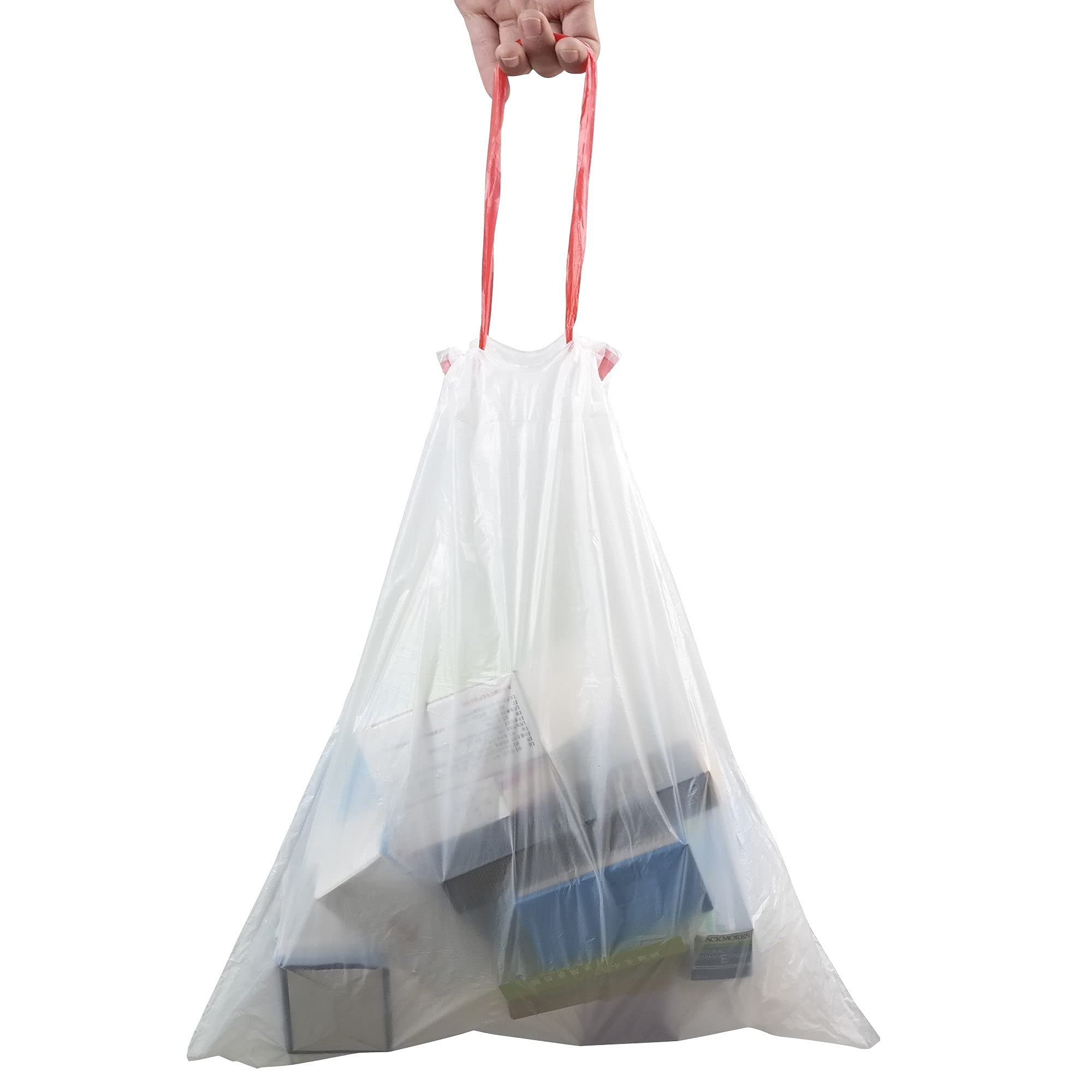 3 Gallon Small Drawstring Trash Bags - 120 Count White Kitchen Garbage Bags for Bathroom, Office & Bedroom Waste Disposal