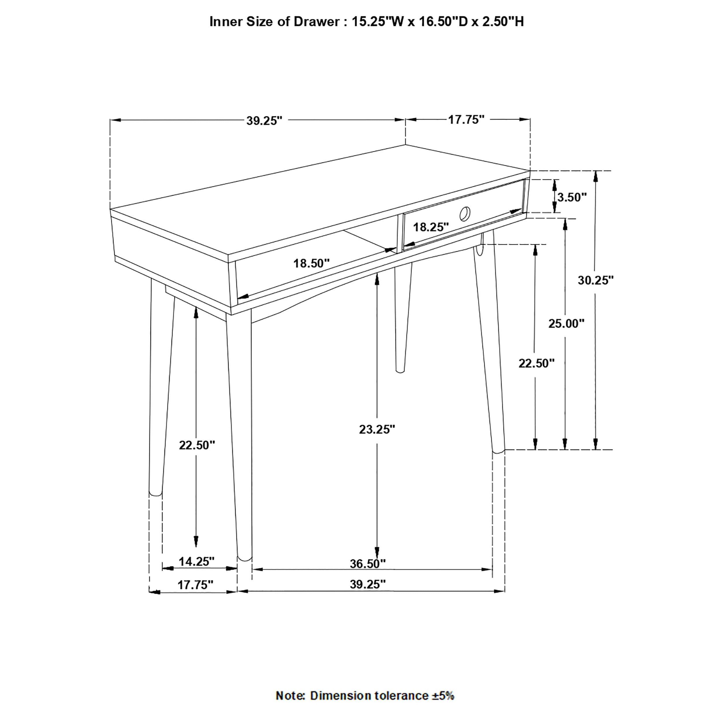 Coaster Furniture Bradenton 1-Drawer White & Walnut Writing Desk 801931 - Perfect for Home Office, Study Room & Small Spaces
