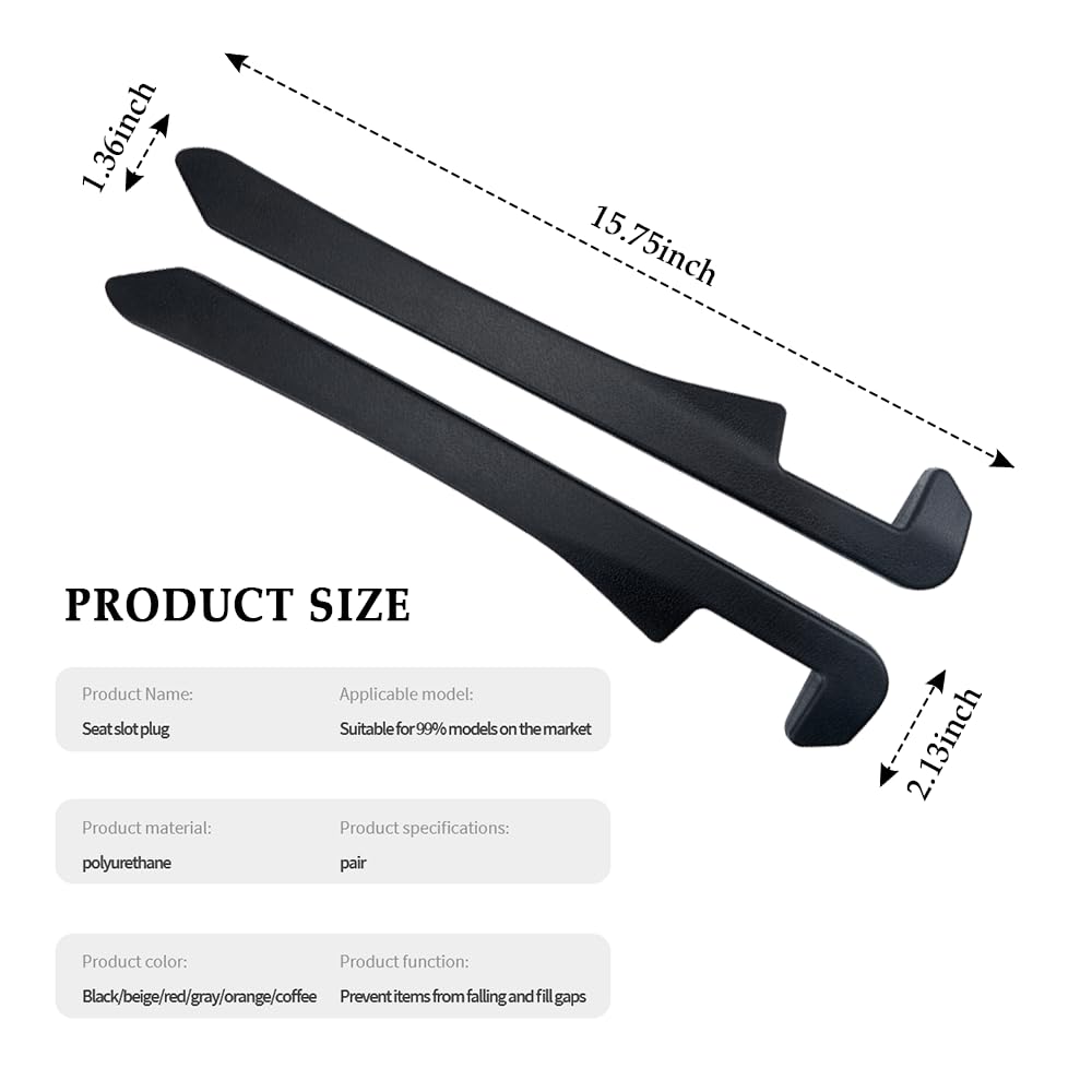2PCS Universal Car Seat Gap Filler Organizer - Phone Holder, Key & Purse Storage - Fits Most Cars, Trucks & SUVs - Black Interior Accessories (Perfect for Road Trips & Daily Commute)