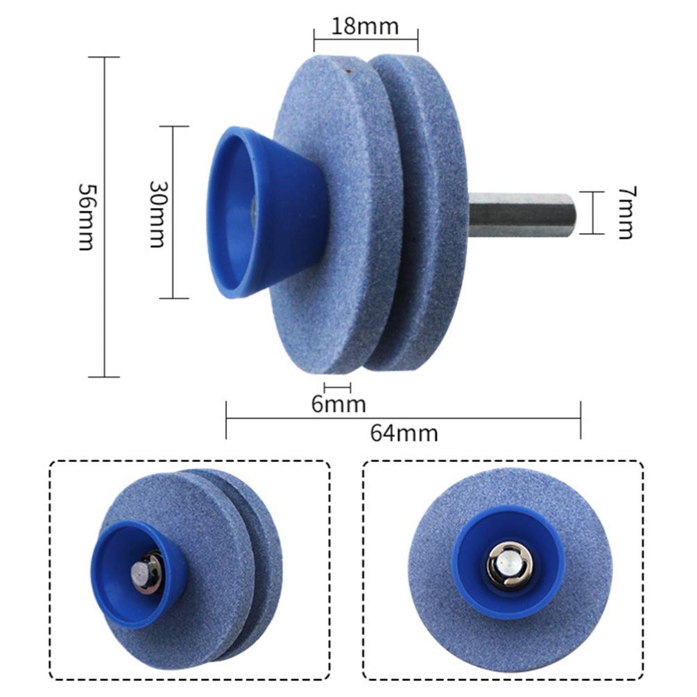 Baluue 3-Piece Rotary Drill Blade Sharpener Set – Double-Layer Cutter for Power Drill & Lawn Mower Blades – Includes Fan Puller & Grinding Wheel – Perfect for Lawn Care & Garden Maintenance
