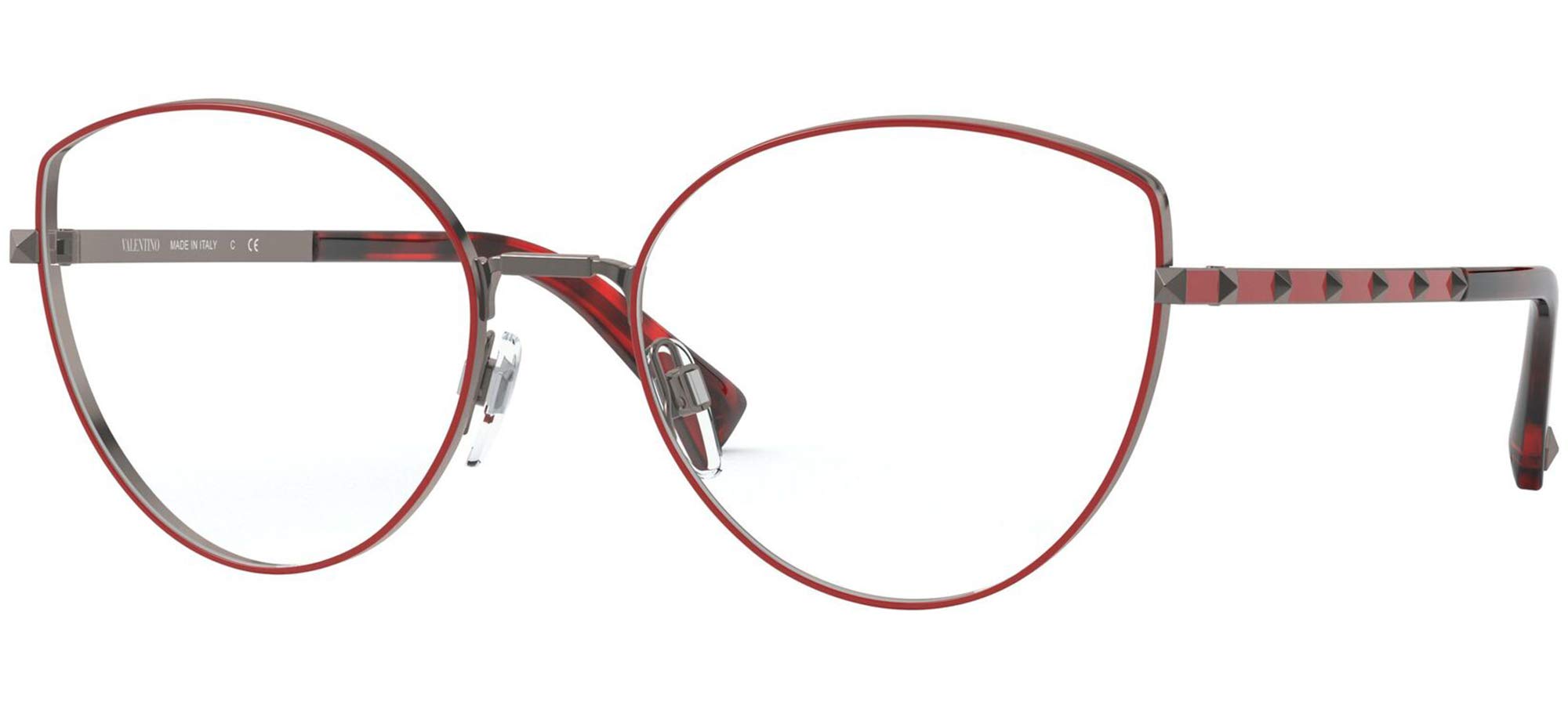 Valentino VA 1018 Gunmetal/Red Eyeglasses - Premium Designer Frames for Men & Women | Perfect for Office, Reading & Fashion Accessories