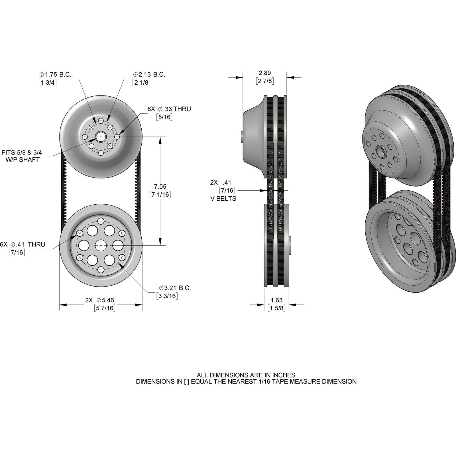AFCO Small Block Chevy Short Race Water Pump & Pulley Combo - High Performance Cooling System for Chevy Engines - Perfect for Drag Racing, Street Performance & Engine Builds