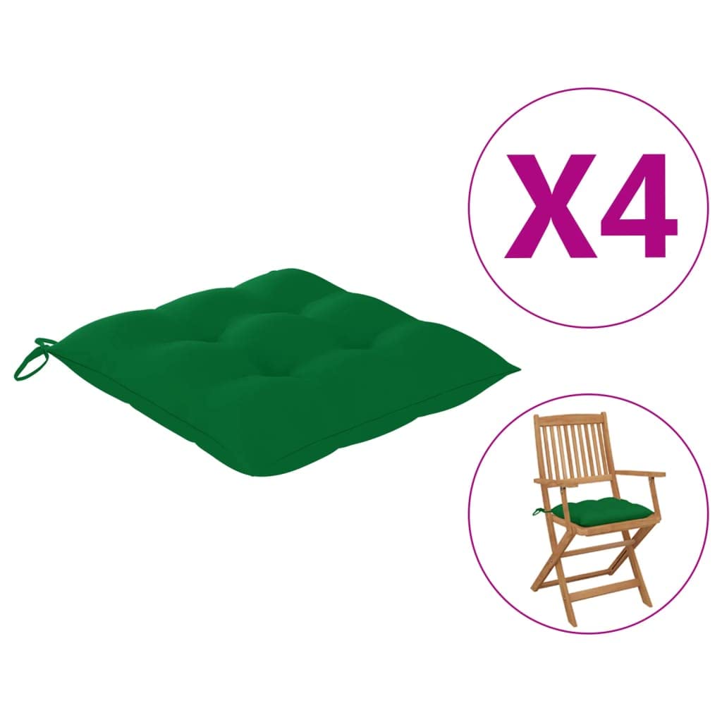4-Piece Green Outdoor Chair Cushions Set - 15.7