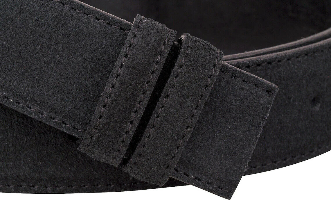 Original Belt Strap for Ferragamo Buckles - Black Suede Replacement Belt for Men (35mm, Made in Italy) - Perfect for Dress Pants, Business Attire & Formal Occasions