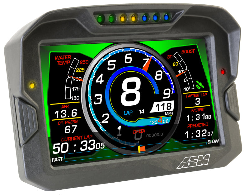 AEM CD 7 Logging Race Dash Carbon Fiber Digital Display with CAN Input - High-Performance Racing Data Logger for Track & Drift Cars
