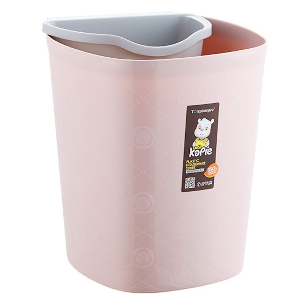 TOPBATHY Dual Compartment Trash Can - Large Capacity Dry & Wet Waste Separation for Kitchen, Office, Home - Pink Plastic Garbage Bin (Perfect for Recycling & Organizing Waste in Living Spaces)