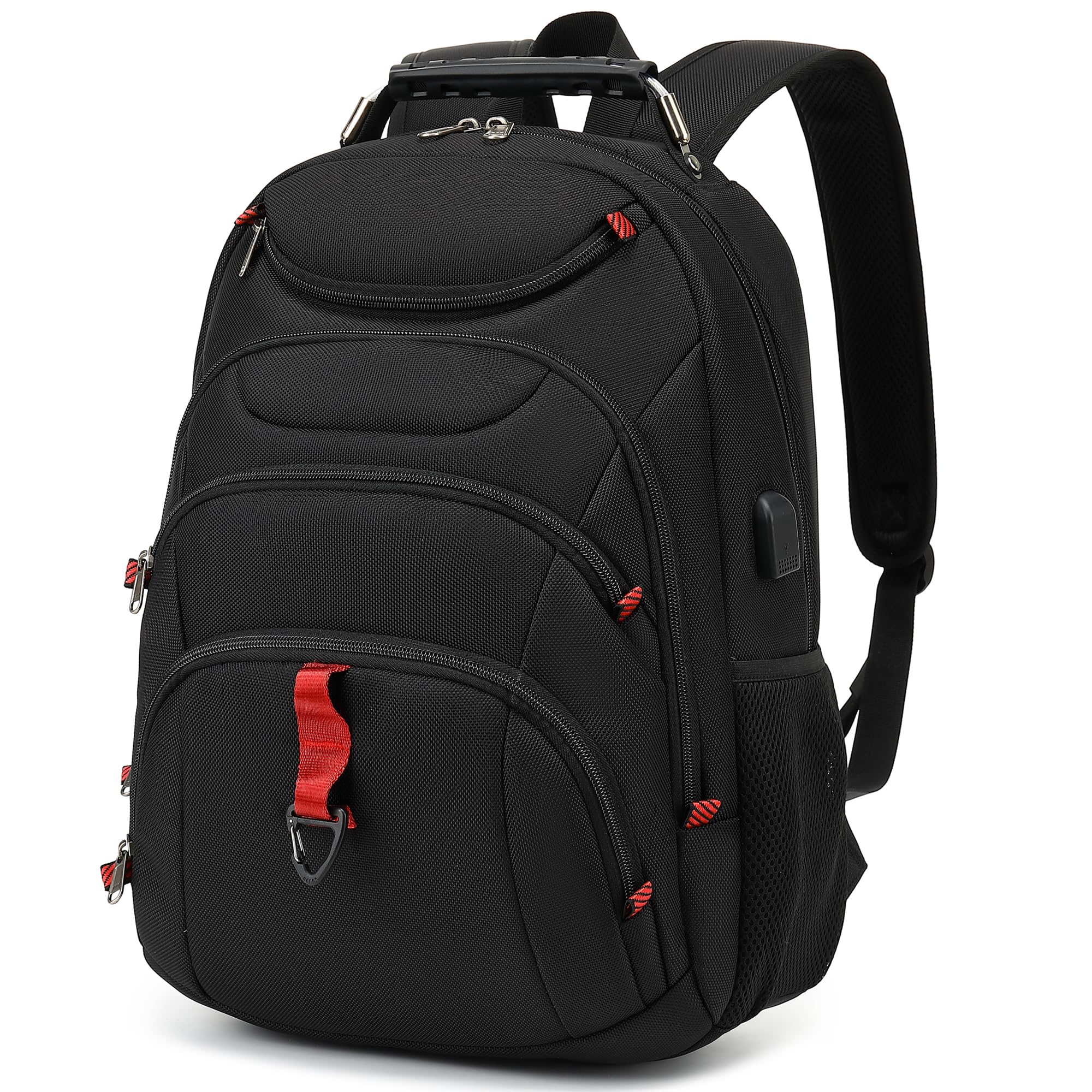 Boavan 15.6 Inch Laptop Backpack for Men - USB Charging Port, Waterproof, Anti-Theft Design - Ideal for Travel, Work, School, Office, and Business - Perfect for Teachers, Nurses, Doctors - Black