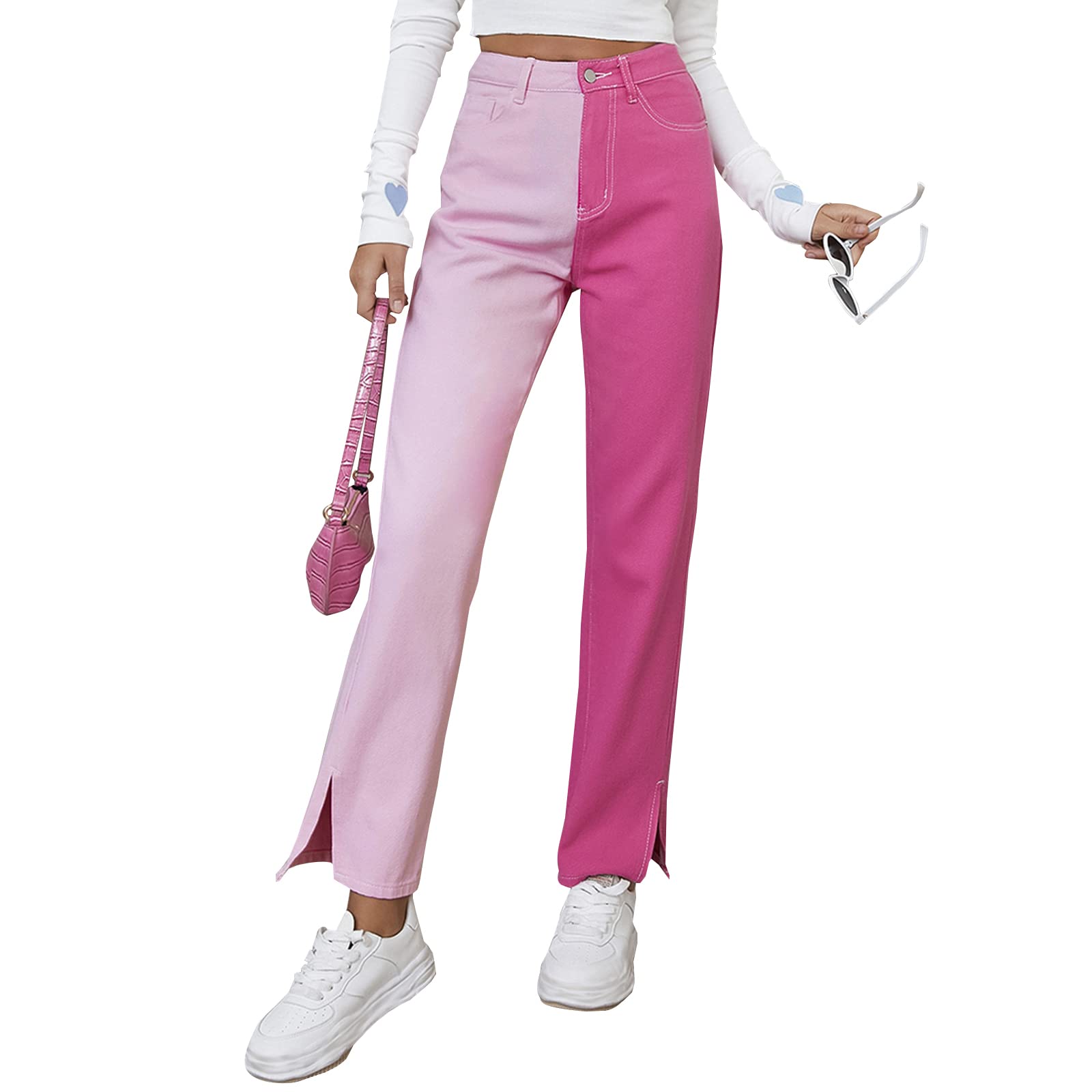 LONGBIDA Women's High Waisted Baggy Jeans - Y2K Stretch Wide Leg Boyfriend Denim Pants for Casual Wear | Perfect for Street Style, Retro Outfits & Everyday Comfort