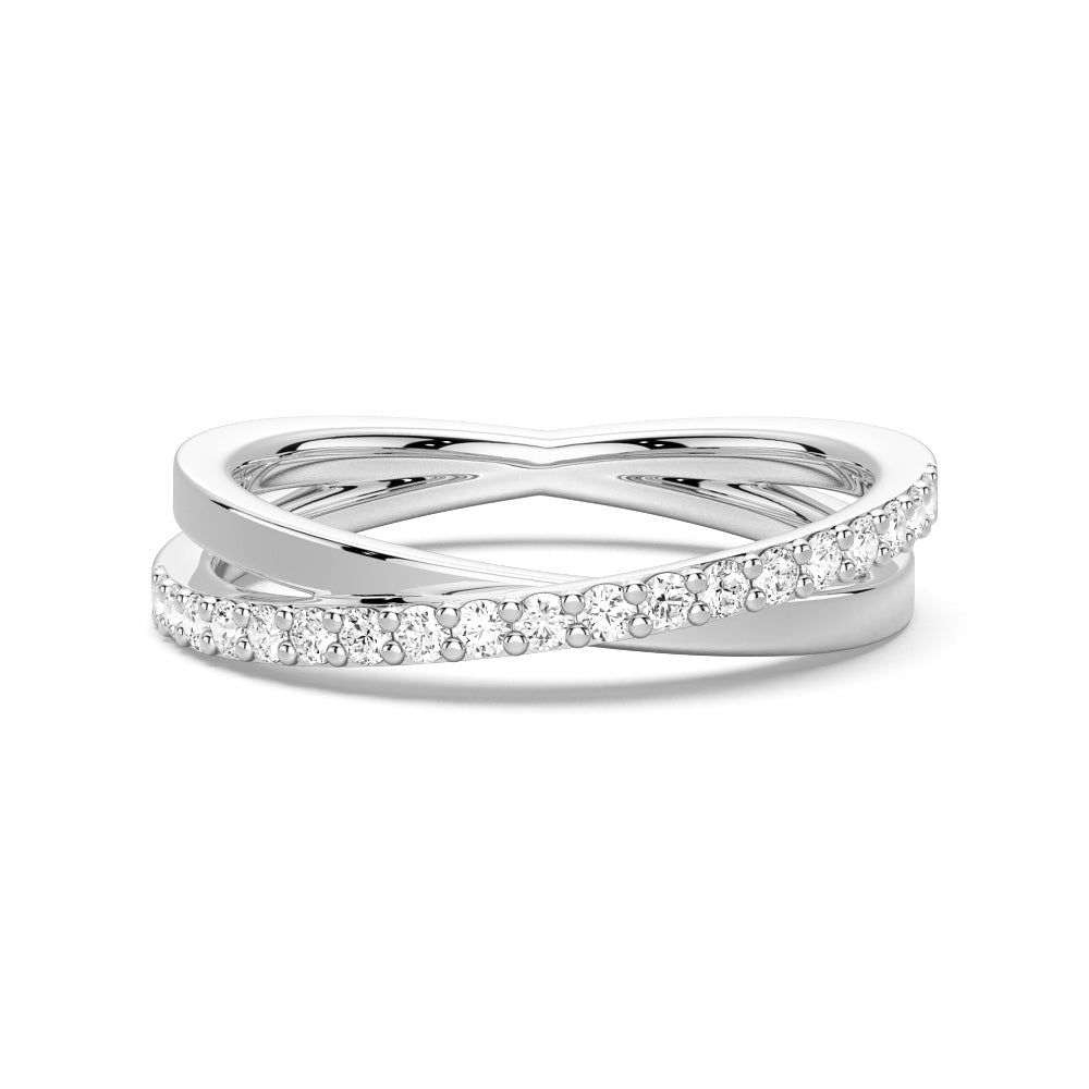 Lab Grown Diamond Ring with Interwoven Cross Design - Elegant & Ethical Jewelry for Weddings, Anniversaries & Special Occasions