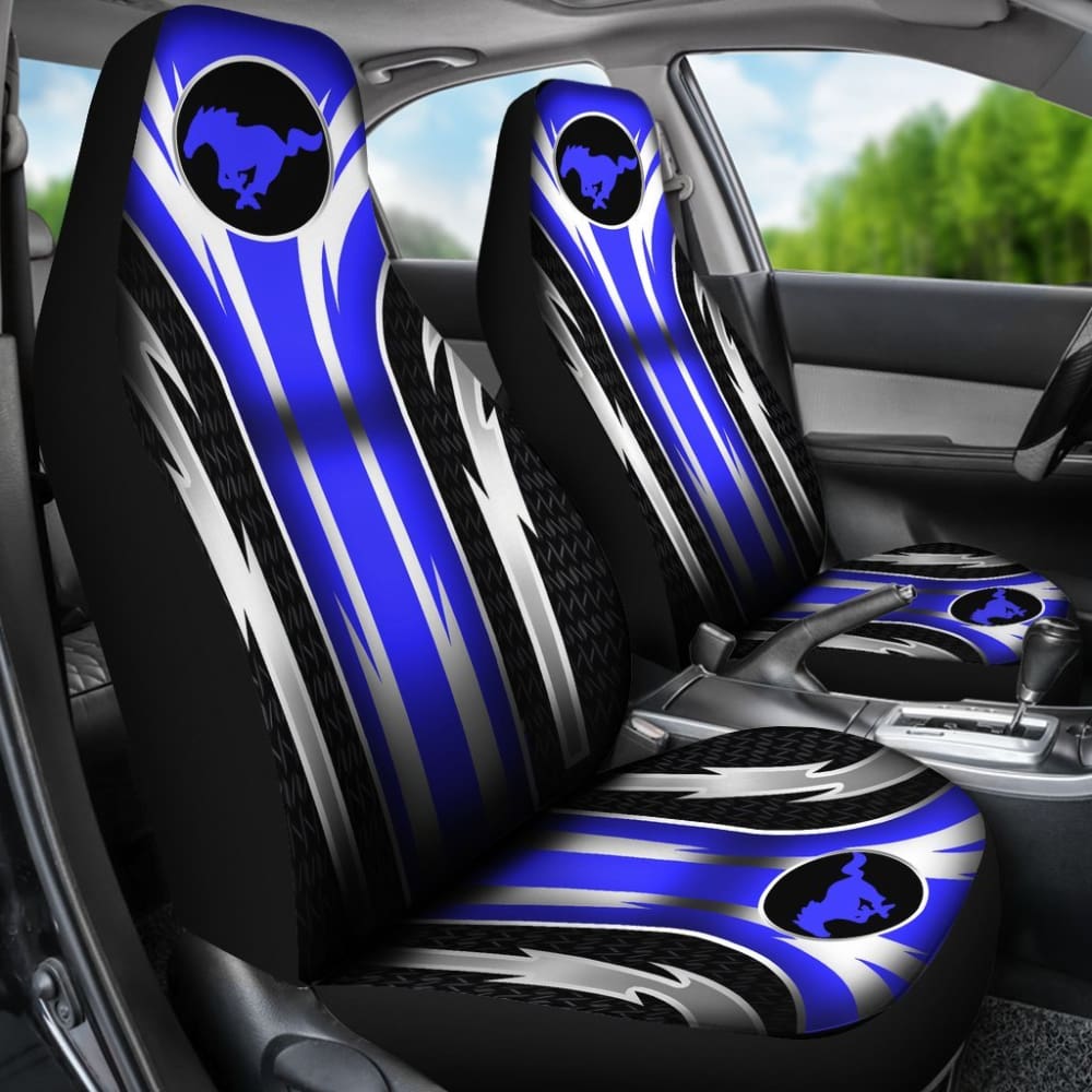 2-Piece Front Mustang Seat Covers in Blue (Part #144627) - Perfect for Ford Mustang Car Interior Protection & Style Upgrade