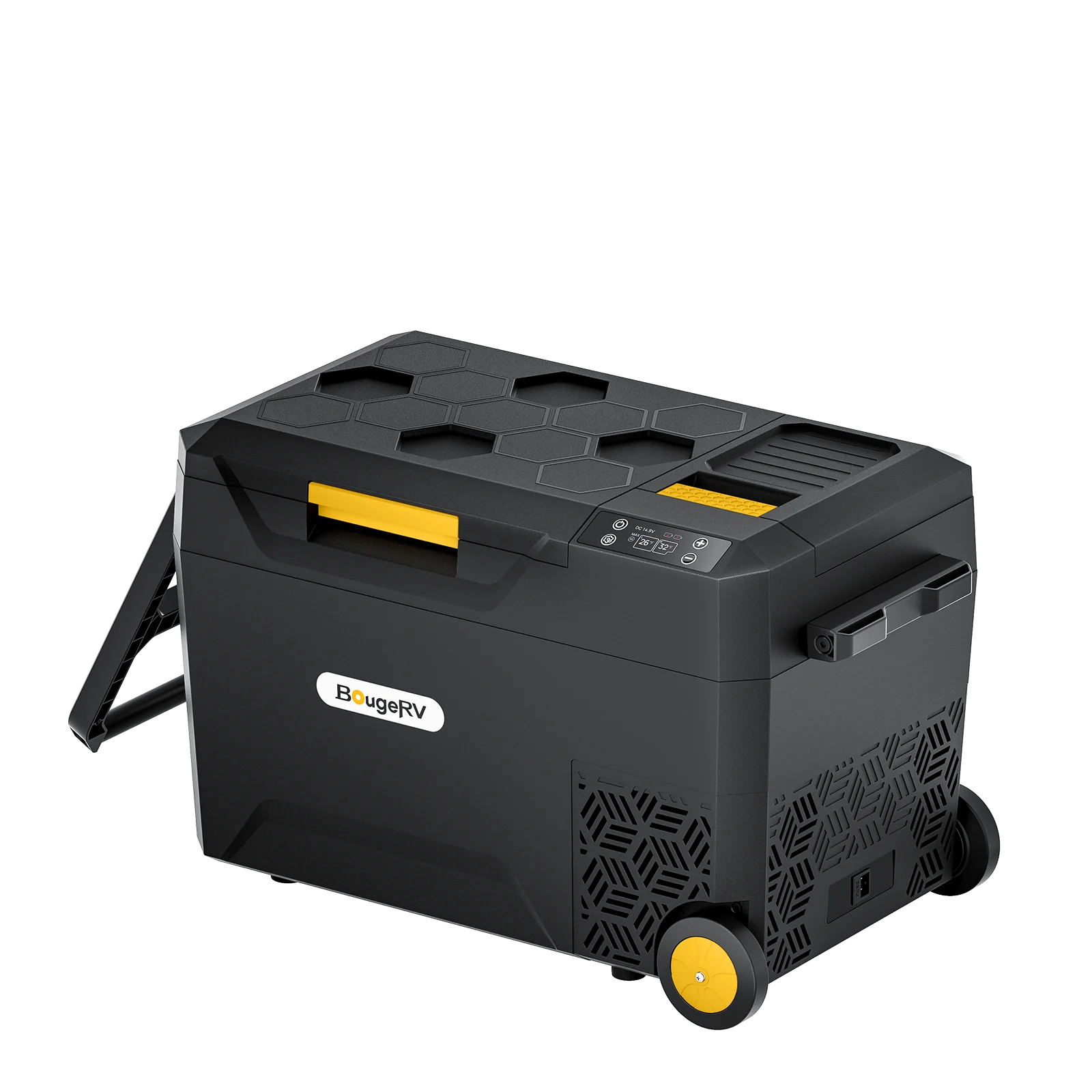 BougeRV CRX2 31QT 12V/24V Portable Refrigerator - Dual Zone Battery Powered Cooler with 2 Rechargeable Batteries for Camping, Road Trips & Outdoor Adventures