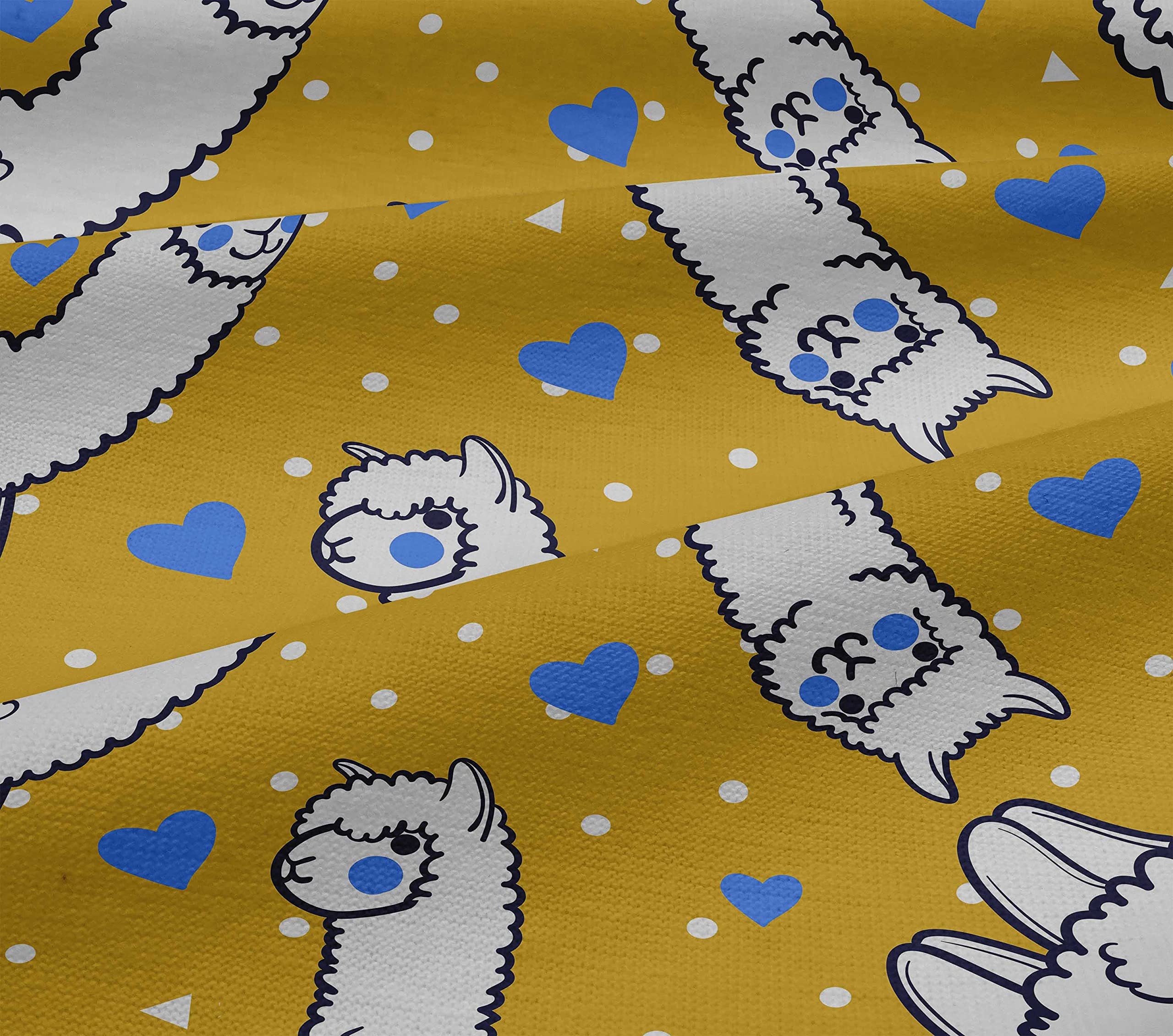 Premium 100% Cotton Jersey Yellow Sheep Print Fabric - 58 Inch Wide for Sewing, Nursery Decor, DIY Crafts & Quilting | Perfect for Baby Blankets, Curtains & Home Decor Projects