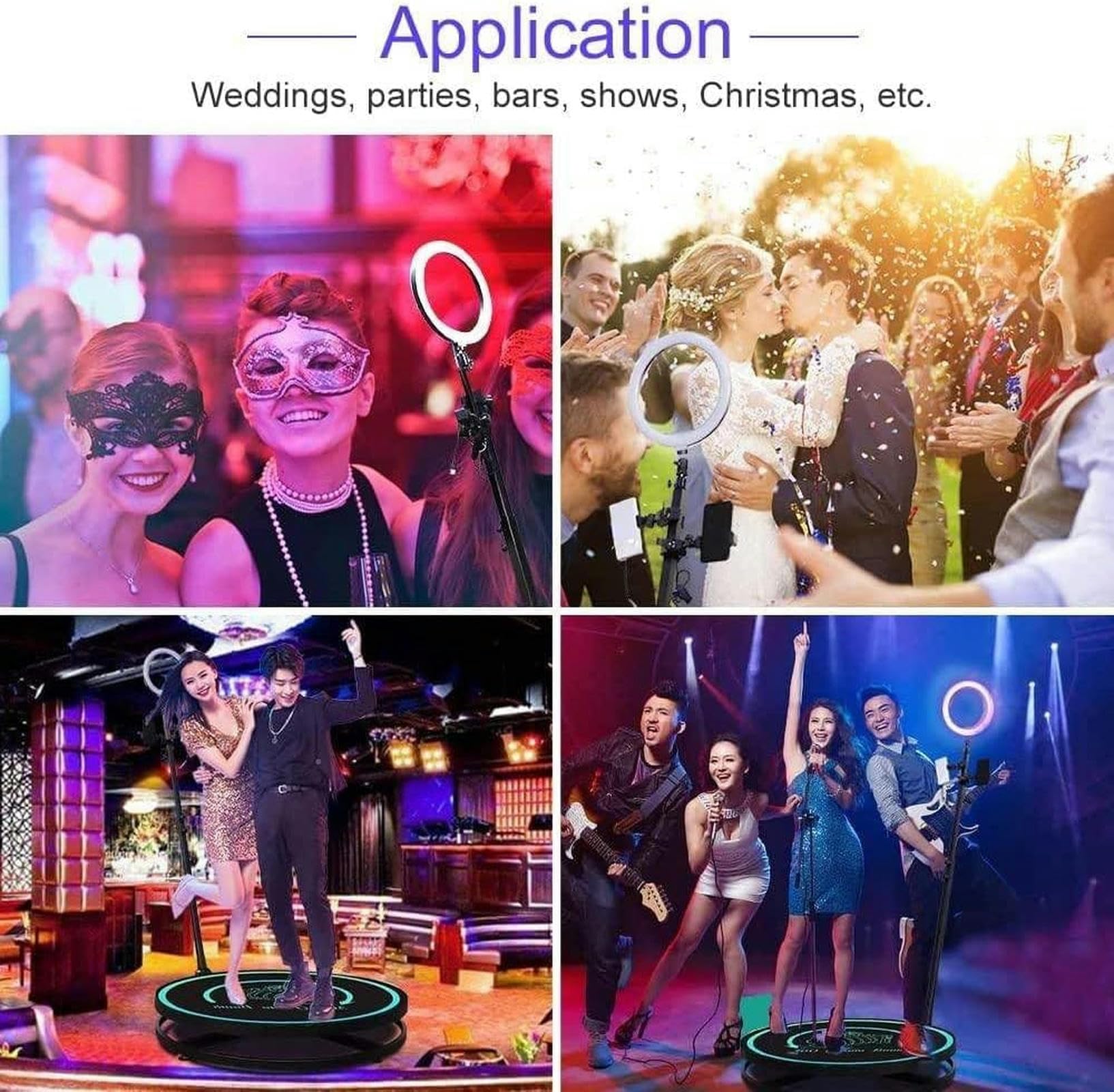 360 Photo Booth with Ring Light & Flight Case - Smart Remote & APP Control, Auto Slow Motion for Parties, Weddings, Events | Perfect for Social Media, Marketing, and Celebrations