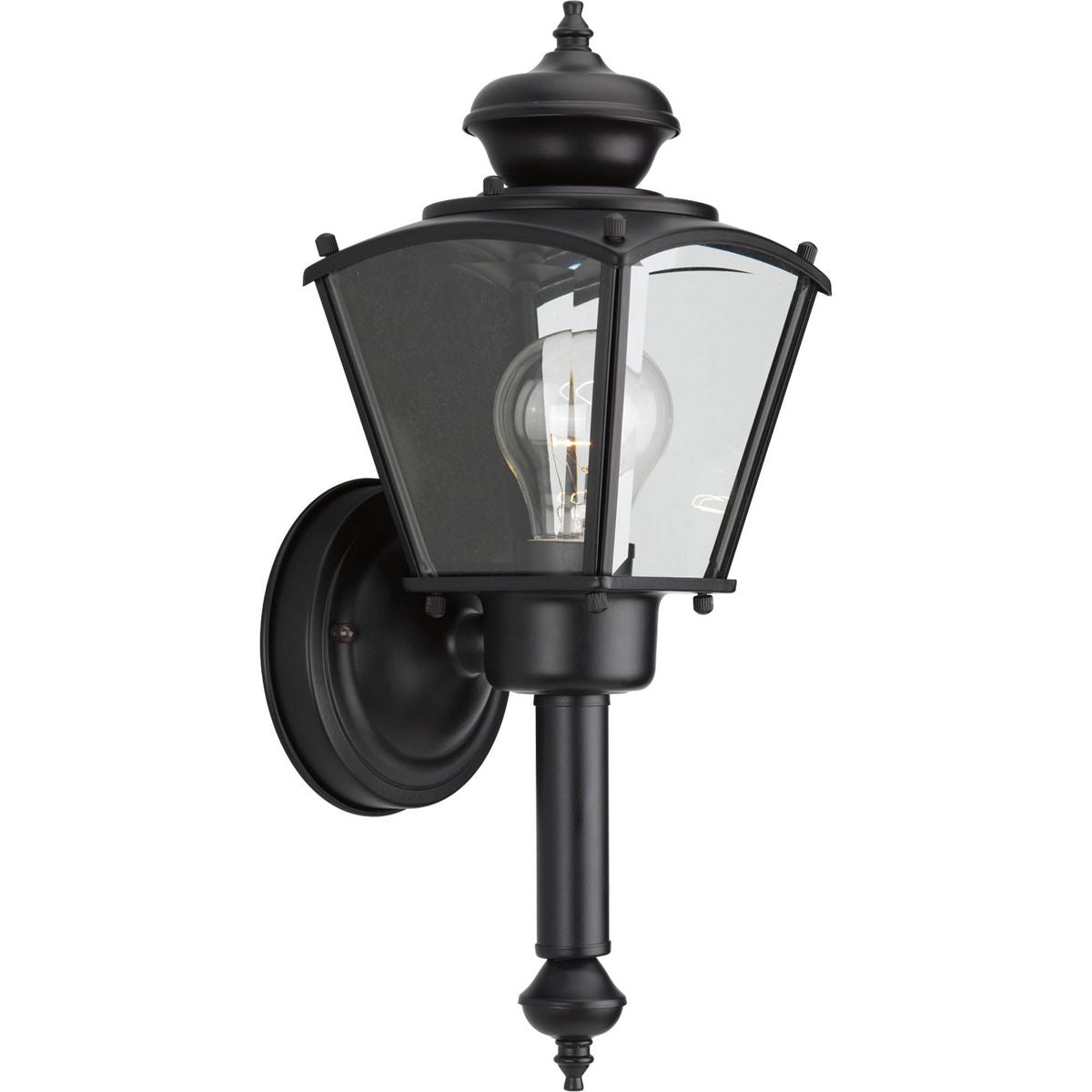 Vintage Style One Light Wall Lantern - Classic Carriage Light Fixture for Porch, Patio & Garden Outdoor Lighting | Antique Inspired Sconce with Clear Glass Shade
