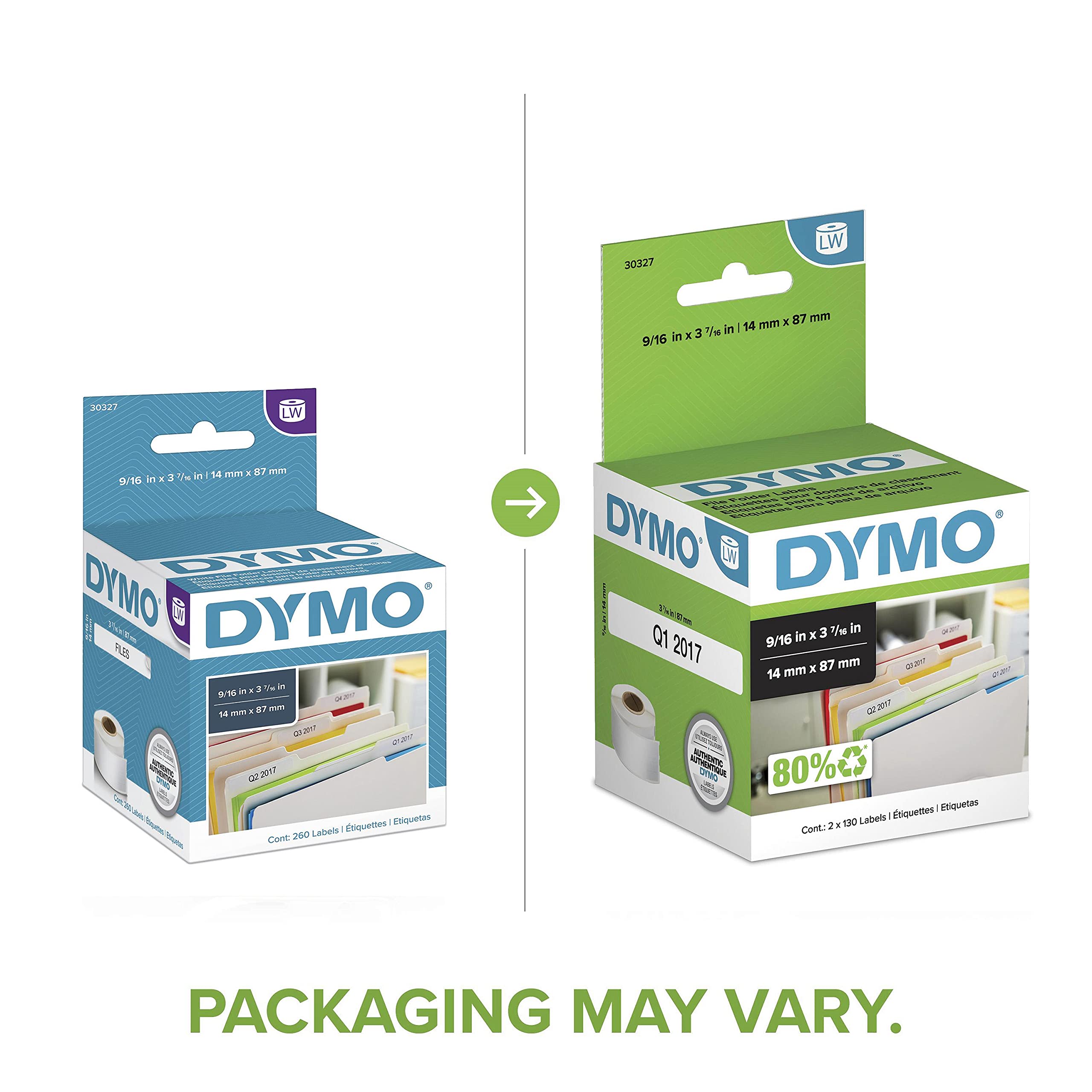DYMO LW Standard Shipping Labels & LW 1-Up File Folder Labels for LabelWriter Printers - 2-1/8