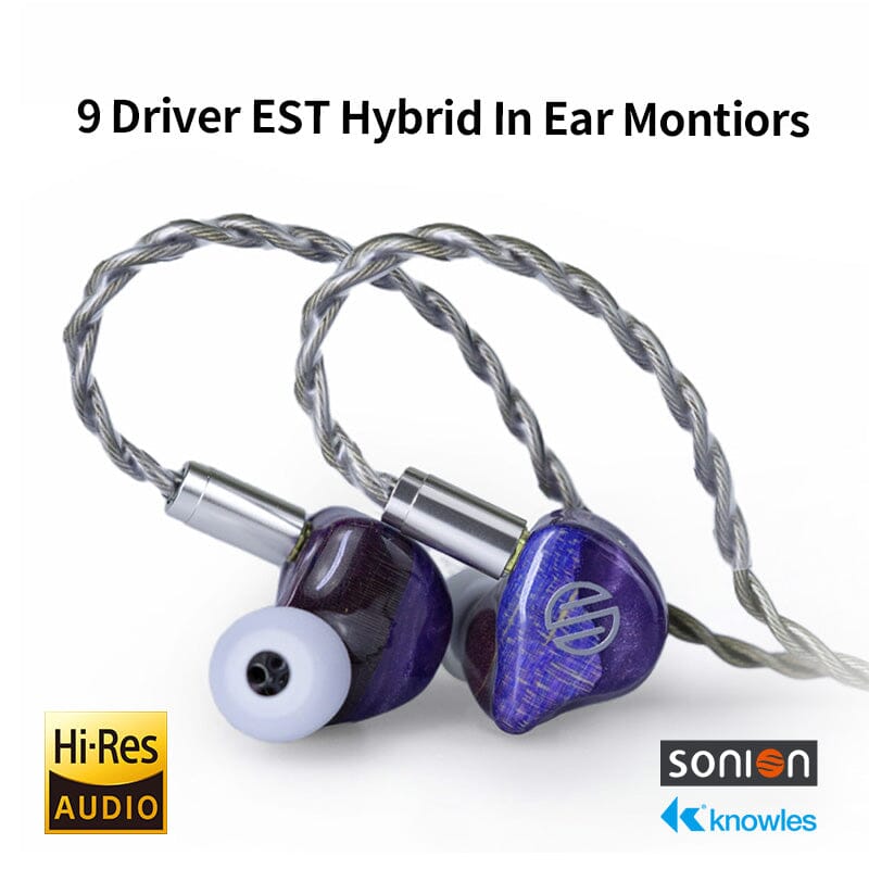 BGVP DM9 9 Driver EST Hybrid In-Ear Monitors - High-Fidelity Audiophile Earbuds for Music, Gaming & Studio Monitoring