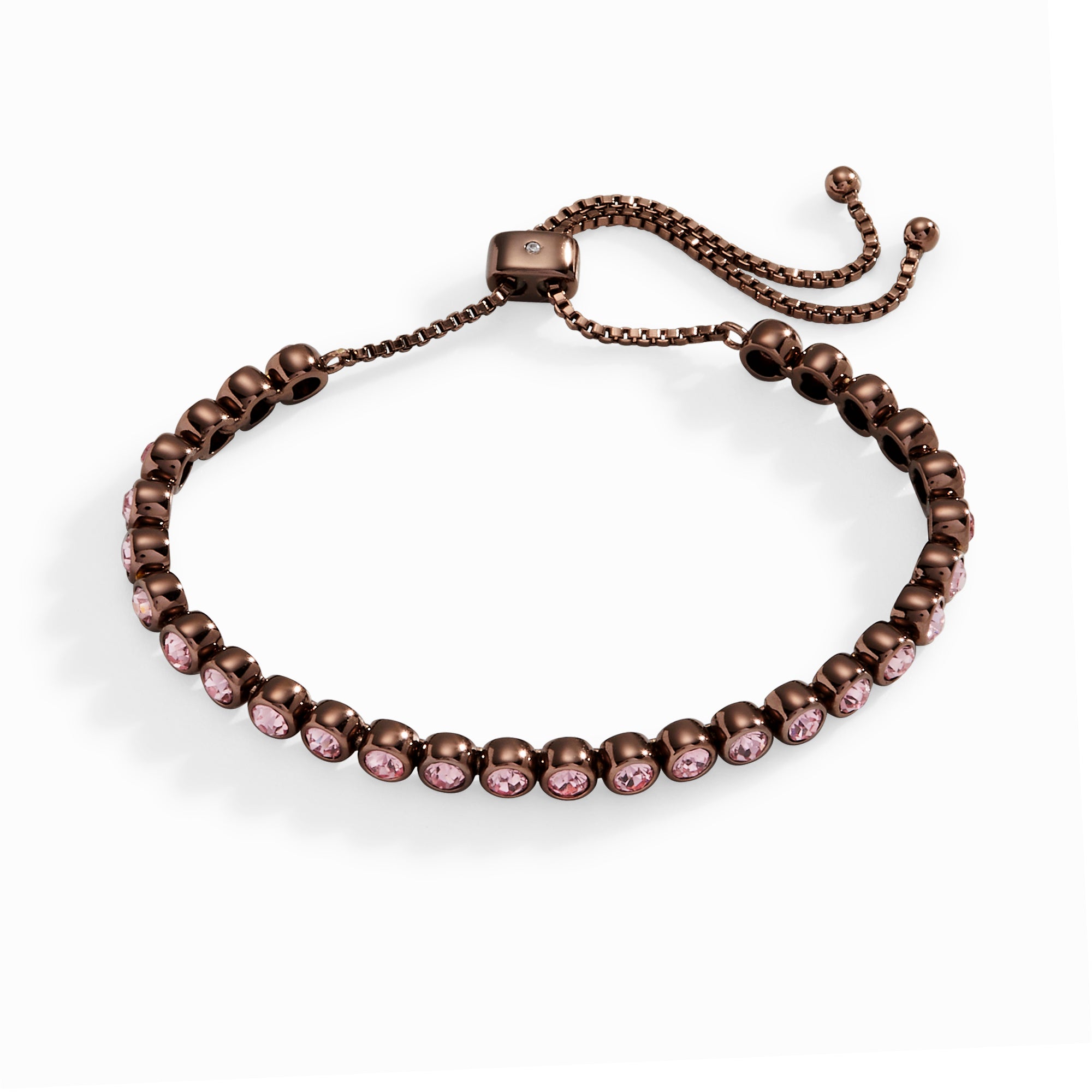 Elegant Bolo Tennis Bracelet in Light Rose Gold - Perfect for Weddings, Parties & Everyday Wear