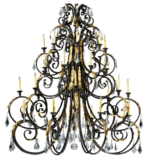 32-Light Crystal Chandelier for Dining Room - Elegant Modern Ceiling Light Fixture with LED Bulbs for Home Decor, Wedding, Restaurant & Hotel Lighting