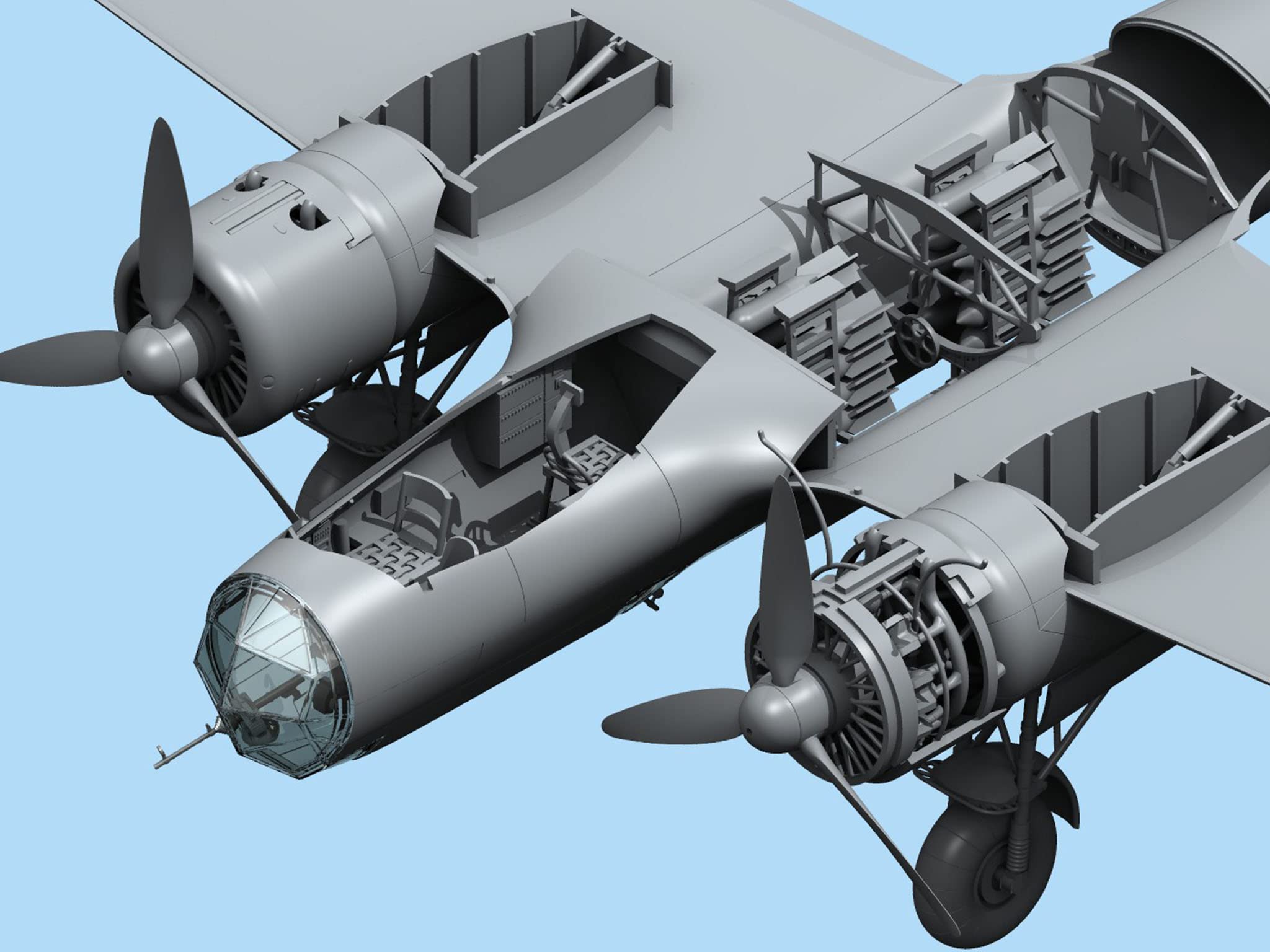 ICM 48244 1:48 Scale Plastic Military Aircraft Model Kit - WWII German Bomber Do 17Z-2 | Perfect for Collectors, Hobbyists & History Enthusiasts | Display, Gift & DIY Project