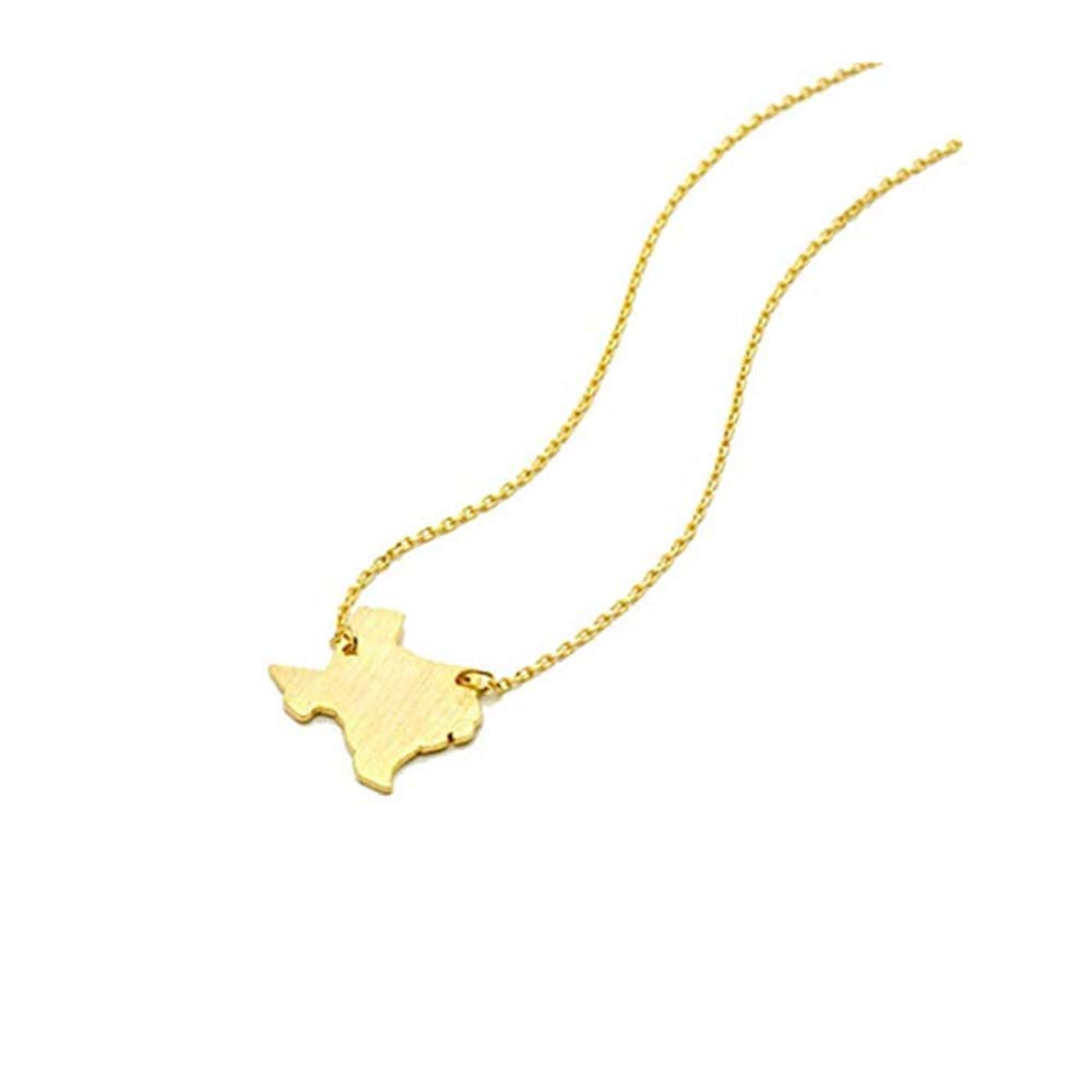 YINLIN Texas State Map Charm Necklace - Dainty Alloy Pendant Jewelry for Women, Perfect Gift for Texans & Travel Lovers | Wear to State Pride Events, Road Trips & Souvenirs