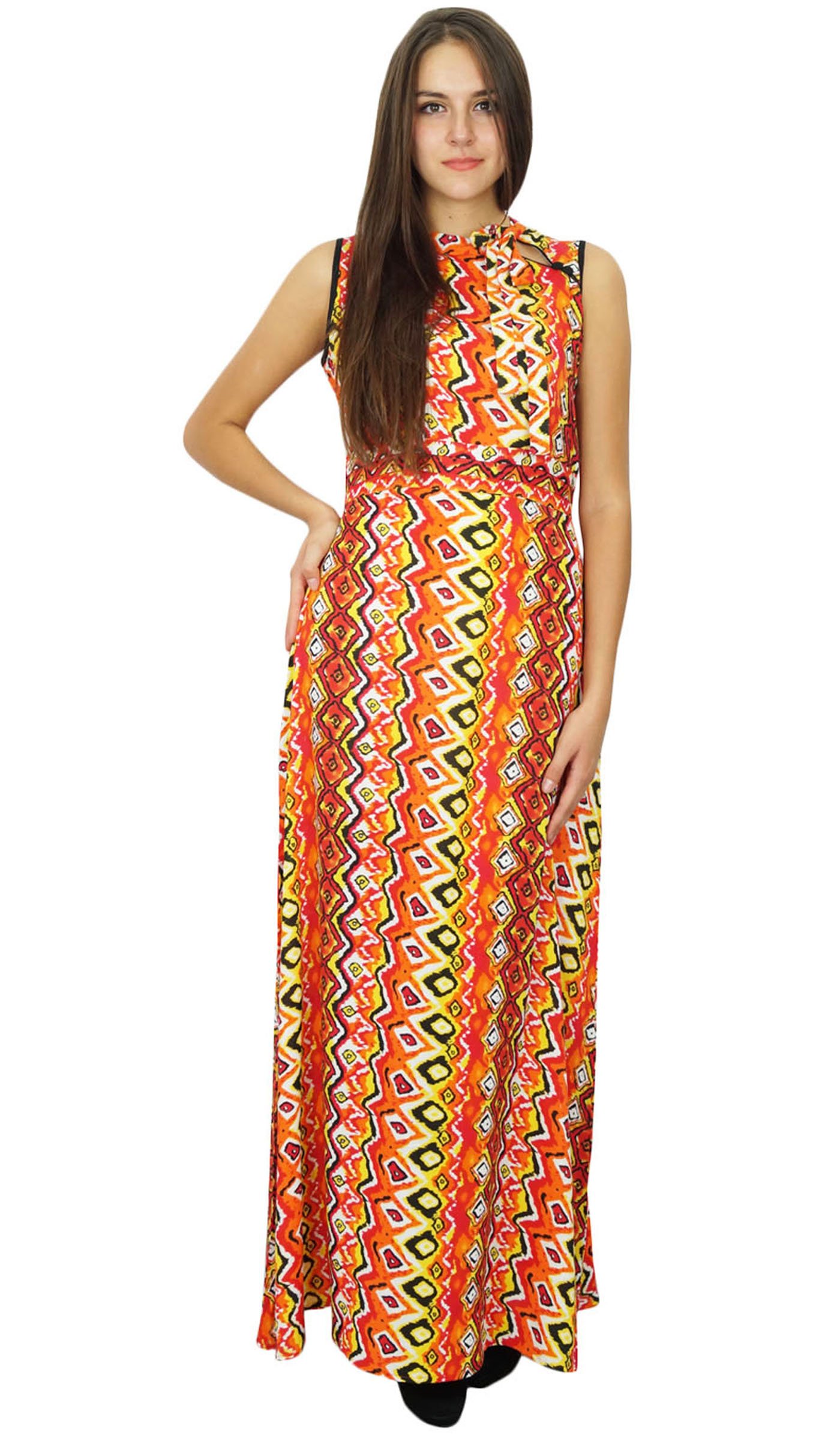 Bimba Women's Bohemian Maxi Dress - Summer Rayon Long Dress for Beach, Vacation & Casual Wear