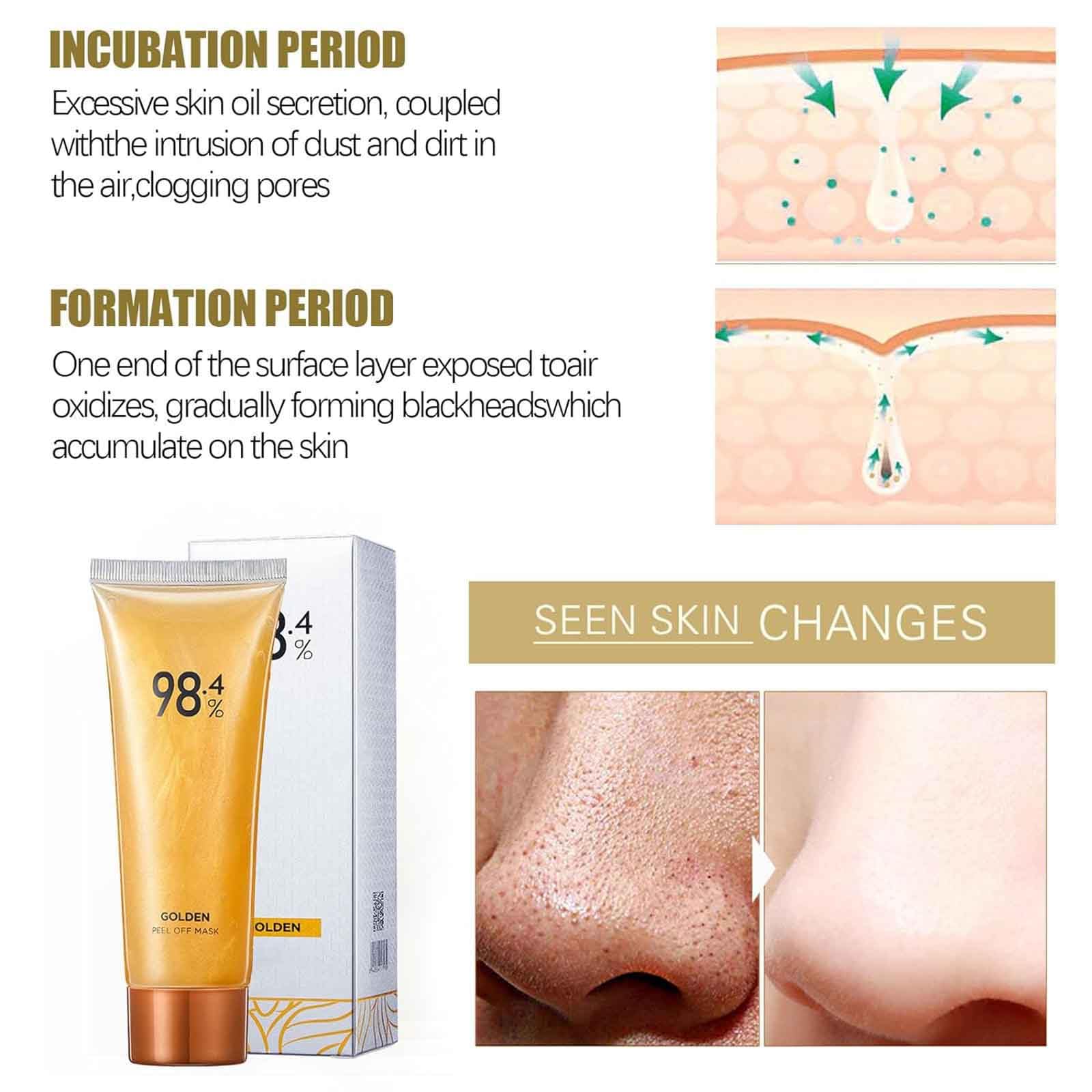 24K Gold Foil Peel Off Mask - Anti-Wrinkle & Exfoliating Facial Mask for Deep Cleansing | Blackhead Remover & Pore Minimizer | Perfect for Spa Night & Self-Care Routine