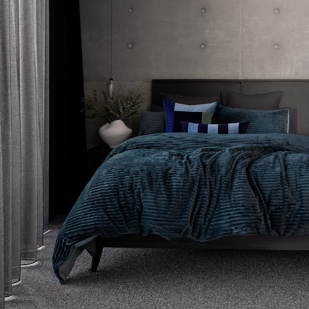 Premium Channel Petrol Quilt Cover Set - King Size Bedding for Luxurious Comfort | Perfect for Master Bedroom, Guest Room & Hotel Decor