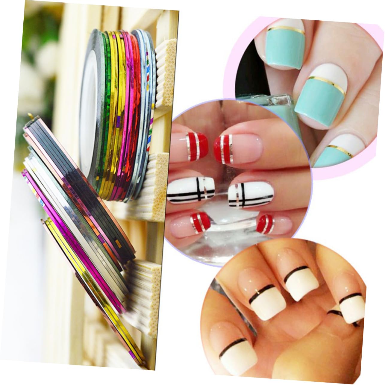 52 Rolls Nail Art Tape - DIY Nail Decoration Strips for Women | Nail Line Stickers for Salon, Home Manicure & Party Nail Designs