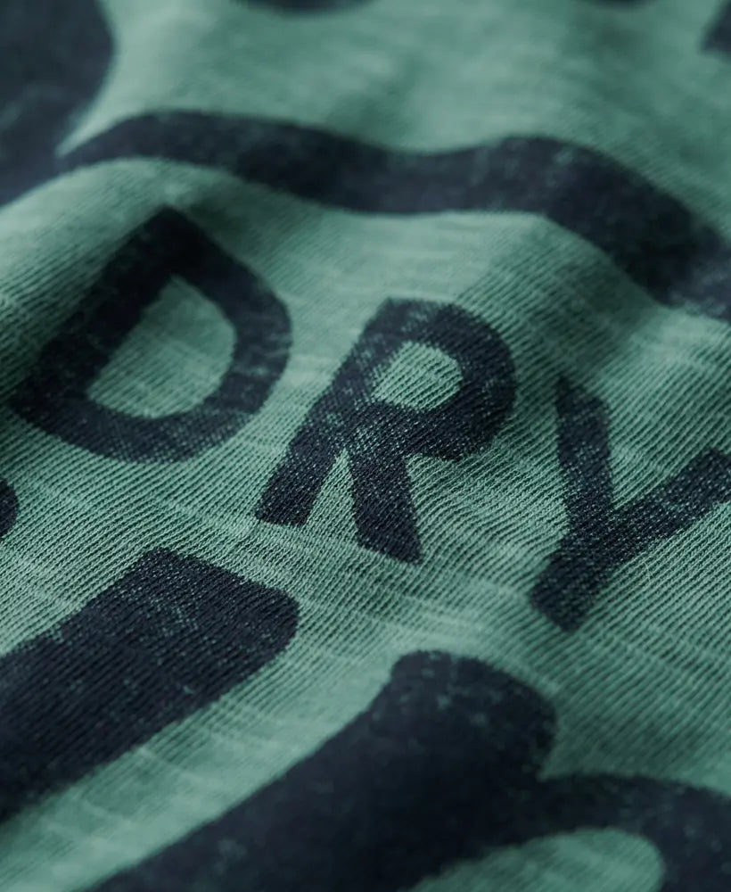 Copper Label Script T-Shirt | Drius Green Slub Cotton Tee - Casual Wear & Street Style Fashion