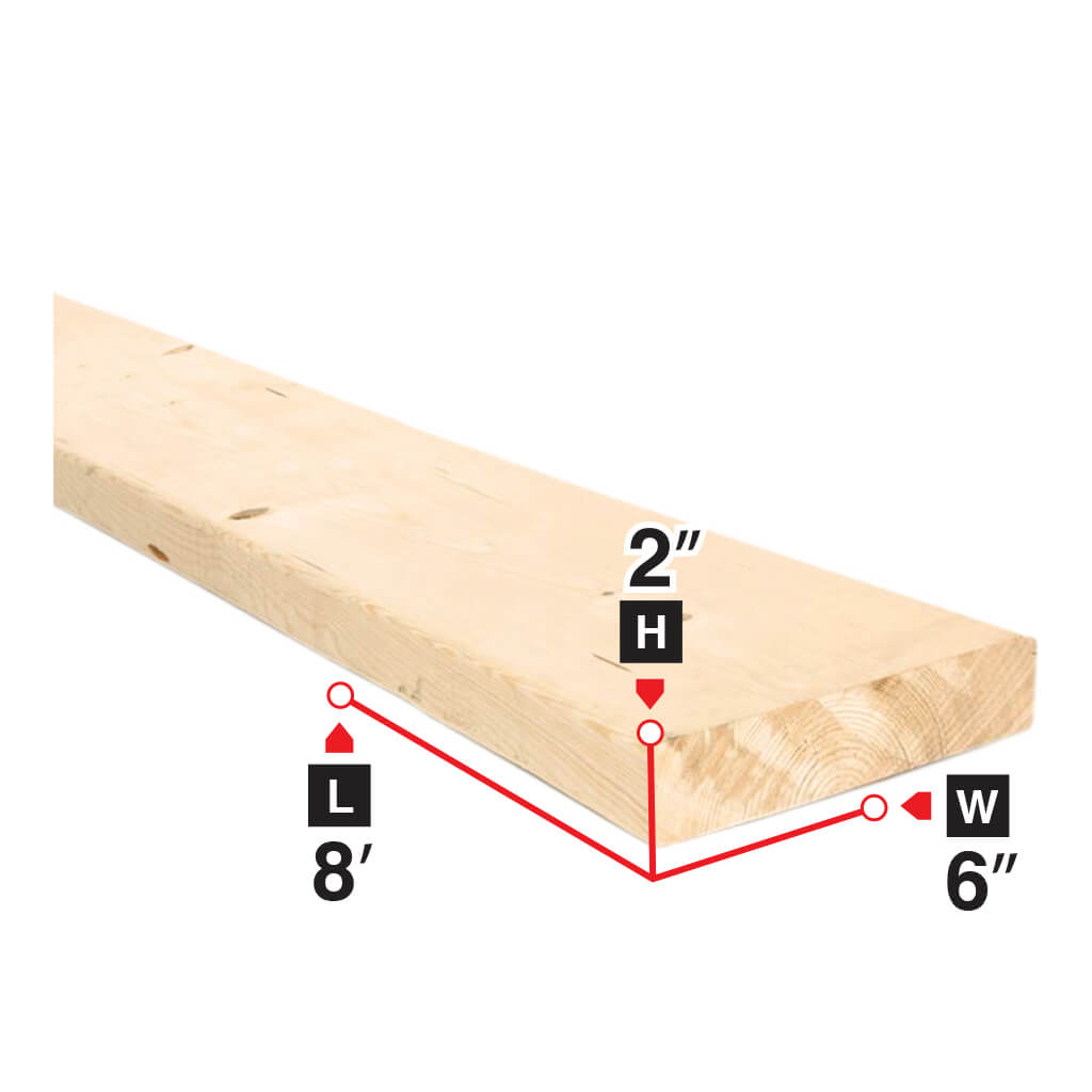2 in. x 6 in. x 8 ft. Premium Spruce Lumber - Dimensional Lumber for DIY Projects, Home Construction, and Woodworking | Perfect for Framing, Decking, and Outdoor Structures
