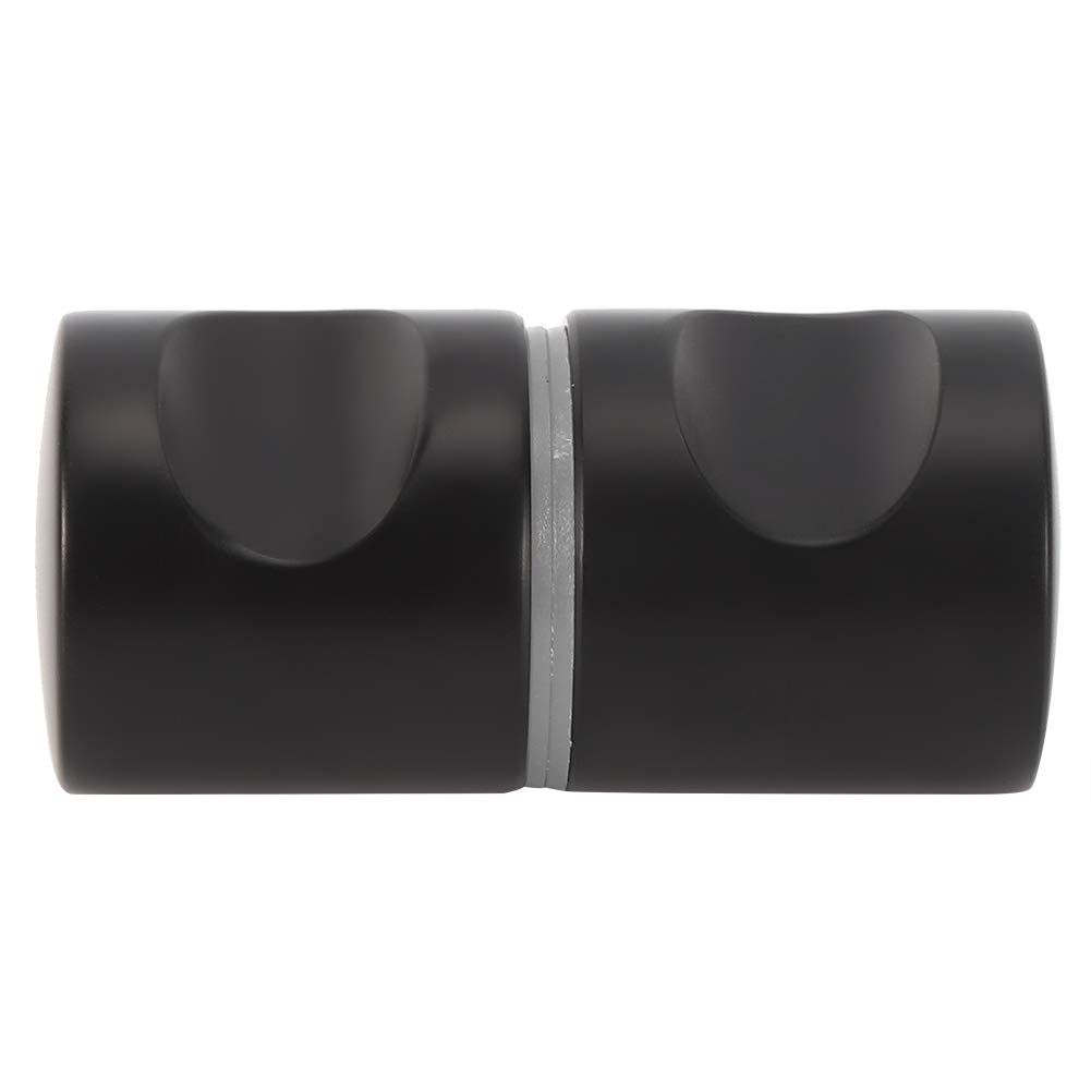 Walfront Matte Black Aluminum Alloy Single Hole Back-to-Back Pull Knob Handle for Glass Doors - Bathroom, Shower Room & Home Hardware (Perfect for Modern Cabinets, Closet Doors and Vanity Installations)
