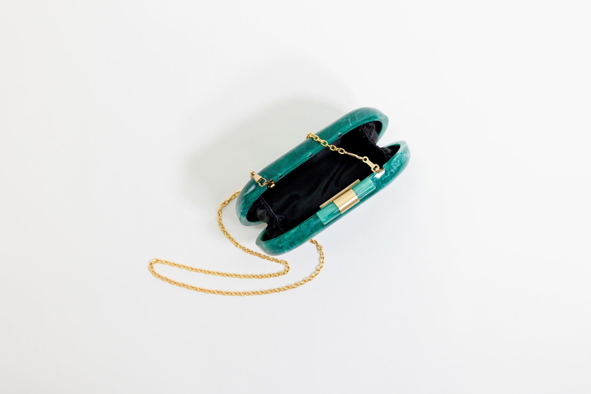 Ethereal Capsule Clutch Jade Green - Elegant Evening Bag for Women | Perfect for Weddings, Parties & Special Occasions