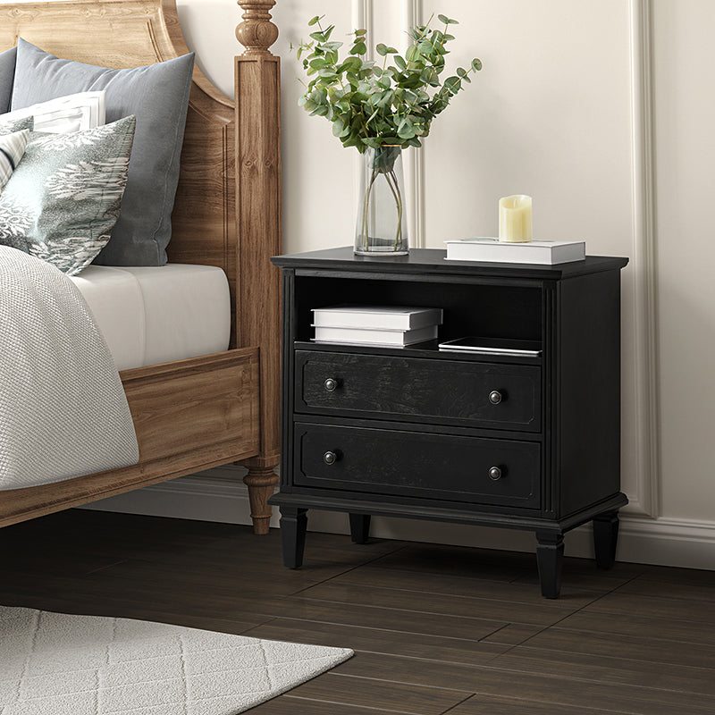 Galatea 2-Drawer Solid Wood Nightstand Bedside Table - Modern Bedroom Furniture for Small Spaces with Optional Types (Ideal for Bedroom, Guest Room, or Dorm)