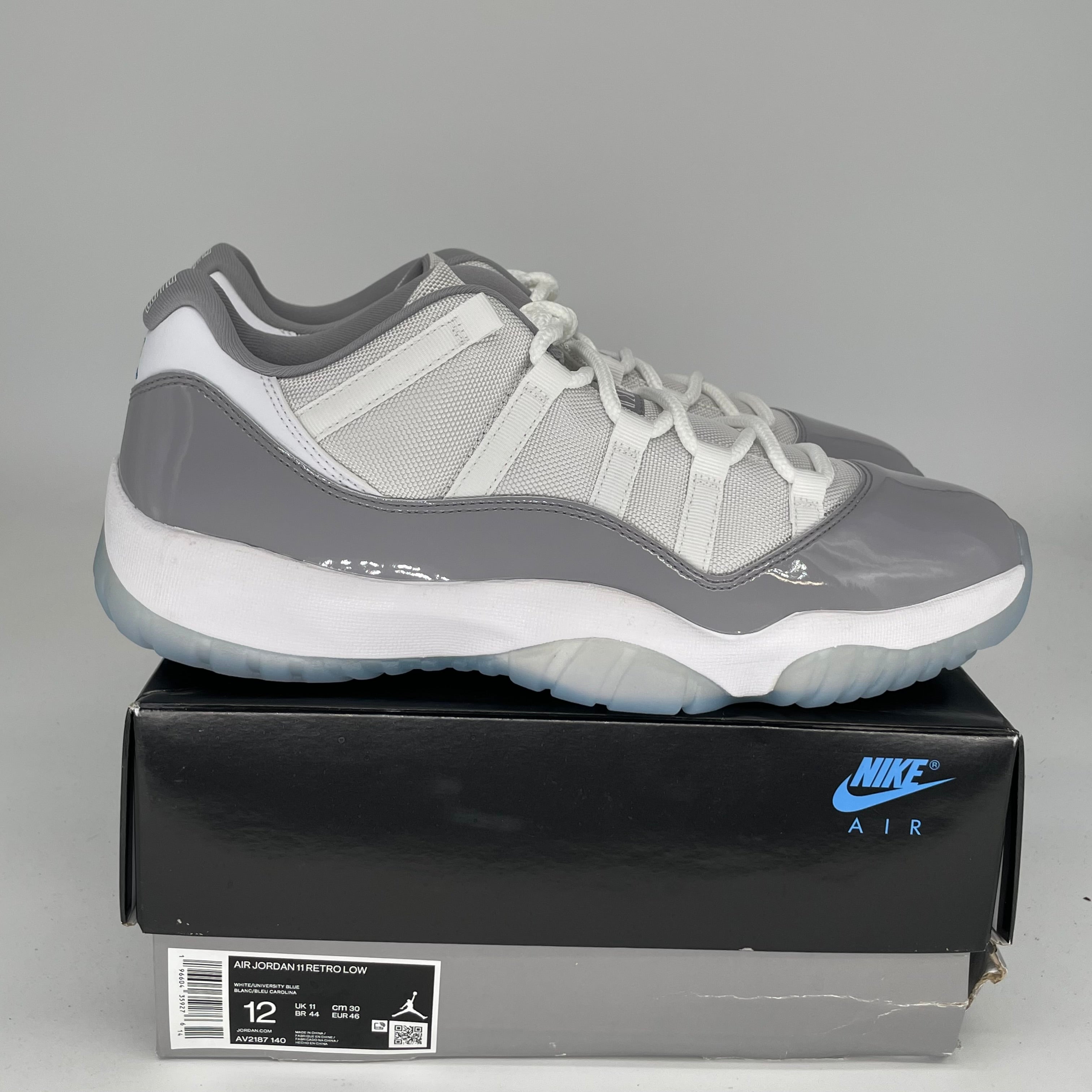 Air Jordan 11 Low Cement Grey Men's Basketball Shoes Size 12 - AV2187-140 | Retro Sneakers for Casual Wear, Street Style & Sports Performance