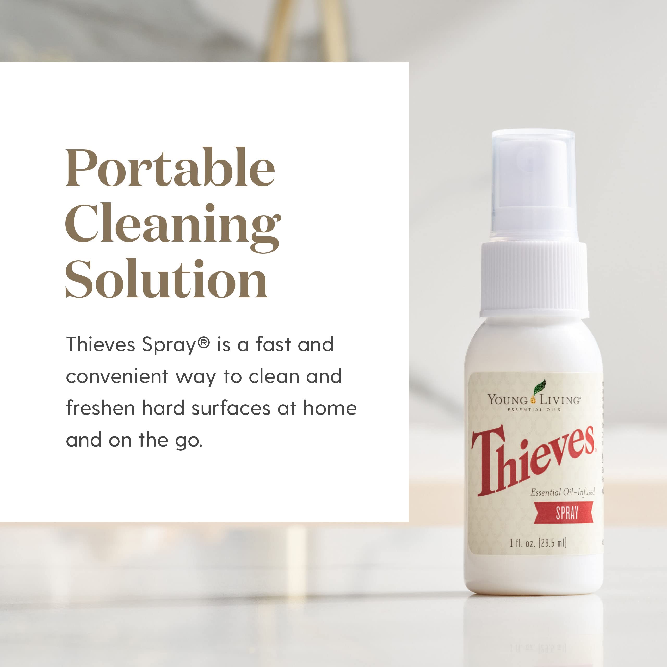 Young Living Thieves Spray 1 oz - Natural Essential Oil Blend for Immune Support, Home & Travel Use