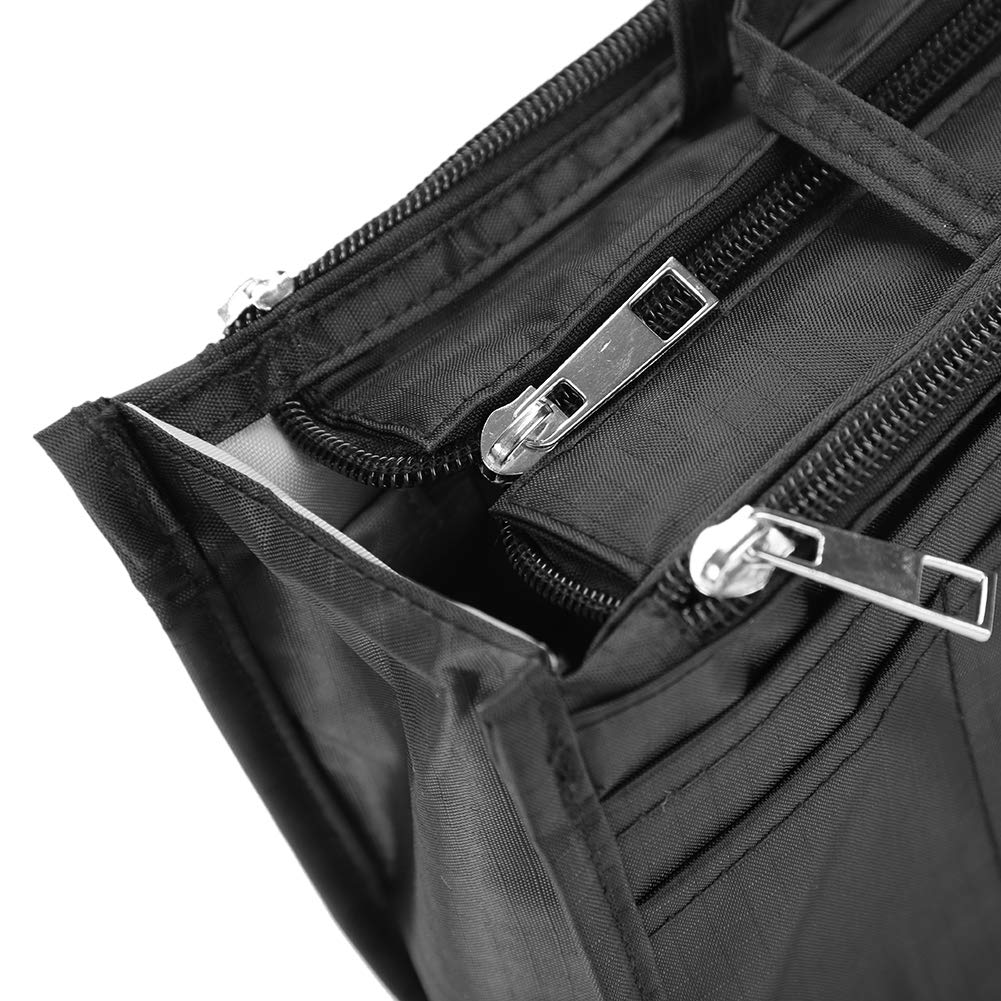 Oxford Cosmetic Bag for Women & Men - Waterproof Travel Makeup Organizer with Dry & Wet Separation - Medium Black Makeup Pouch for Toiletries, Cosmetics & Essentials - Perfect for Travel, Gym & Daily Use