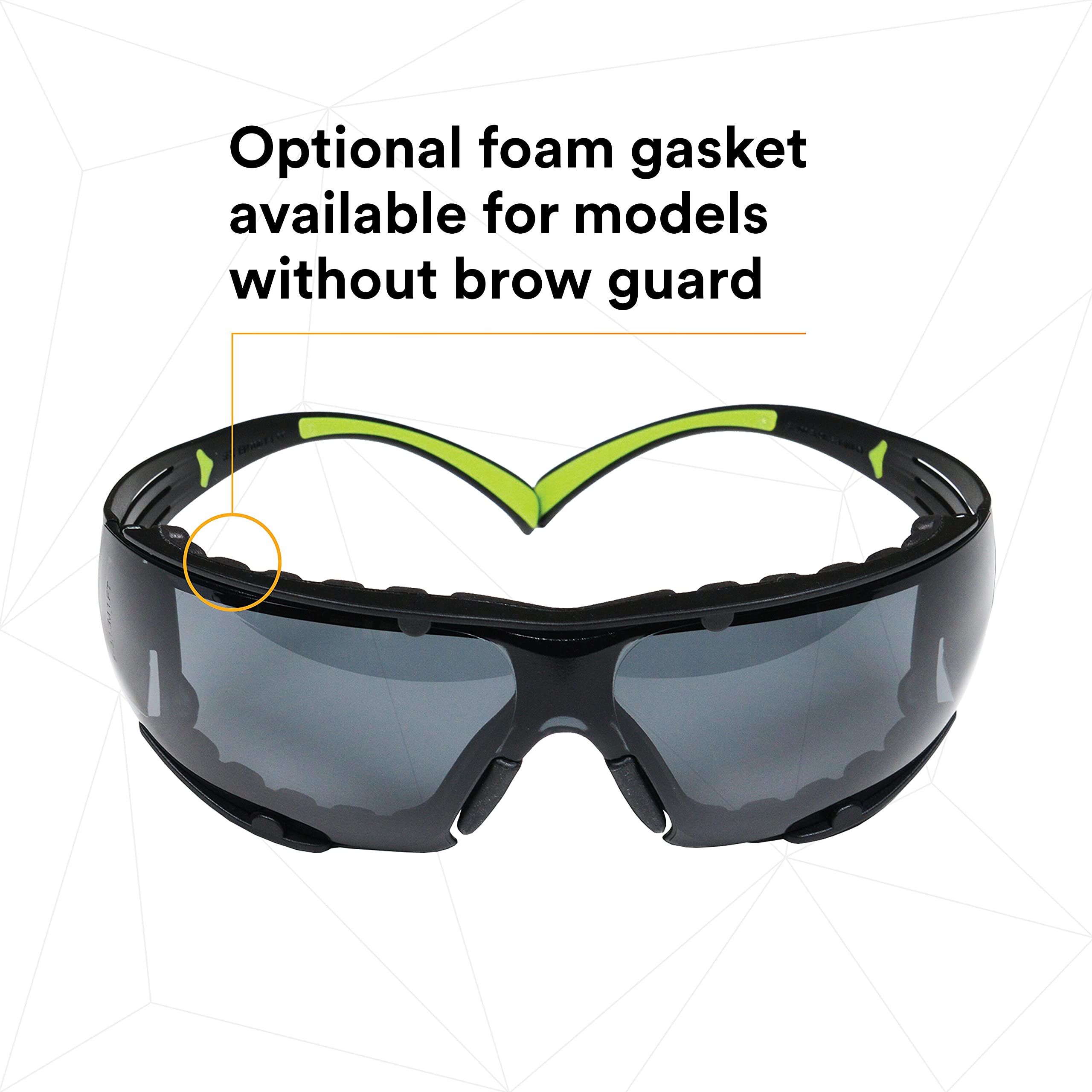 3M SecureFit 400 Safety Glasses for Men & Women - Z87 Certified, Anti-Fog & Anti-Scratch Gray Lens, Green/Black Polycarbonate Frame with UV Protection - Ideal for Construction, Woodworking, Lab Work & DIY Projects