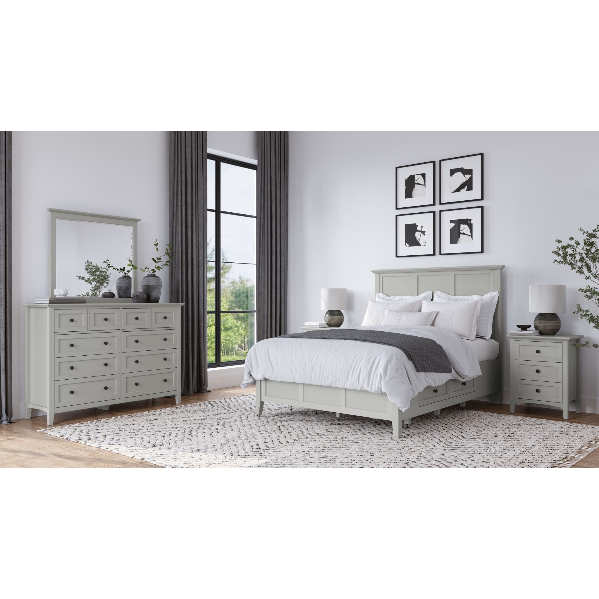 Grace Wall or Dresser Mirror in Elephant Grey - Elegant Home Decor for Bedroom, Bathroom & Entryway - Perfect for Vanity, Dressing Area & Wall Decor