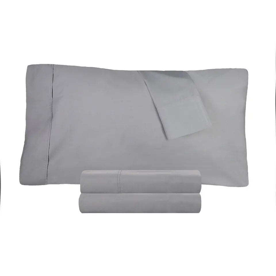 Premium 300 Thread Count 100% Cotton Percale Solid Pillowcase Set - Soft & Breathable Bedding for Hotel-Like Comfort - Perfect for Master Bedroom, Guest Room & Luxury Home Decor