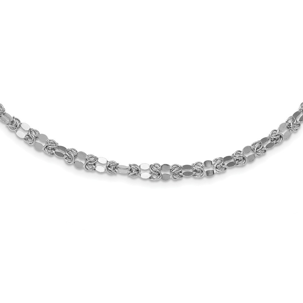 Leslie's Sterling Silver Polished Fancy Necklace for Women - Elegant Jewelry Gift for Birthday, Anniversary & Special Occasions