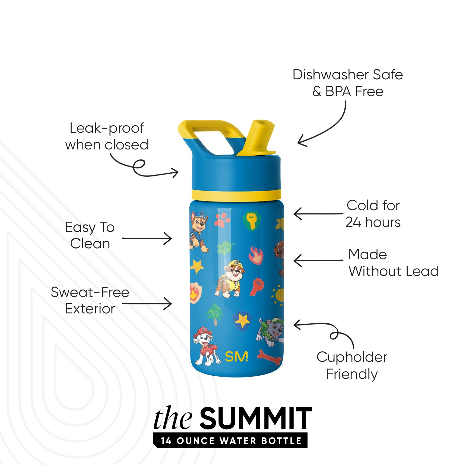 Summit Kids Insulated Water Bottle with Straw Lid - Leak Proof, BPA Free Stainless Steel Bottle for School, Sports & Outdoor Activities
