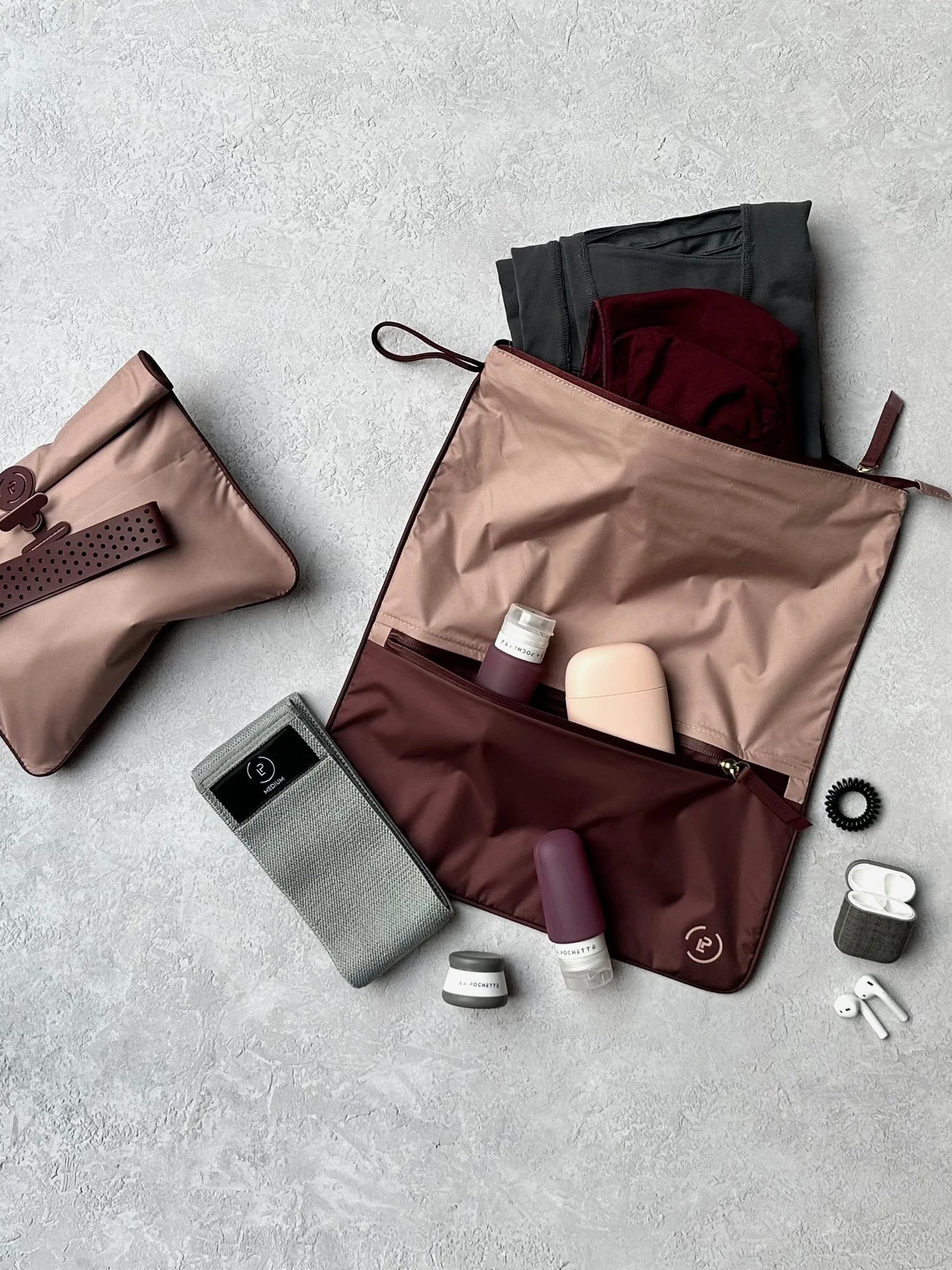 La Pochette Sweat Bag - Rose & Oxblood Color Crossbody Purse for Women | Gym, Travel & Everyday Use